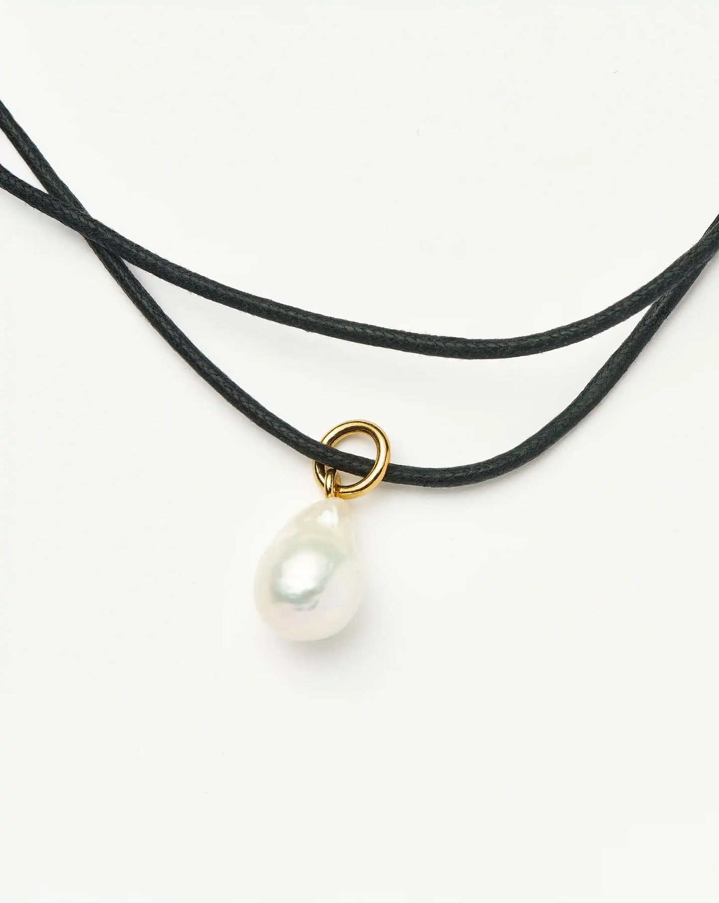 Baroque Pearl Cord Necklace | 18ct Gold Vermeil/Pearl