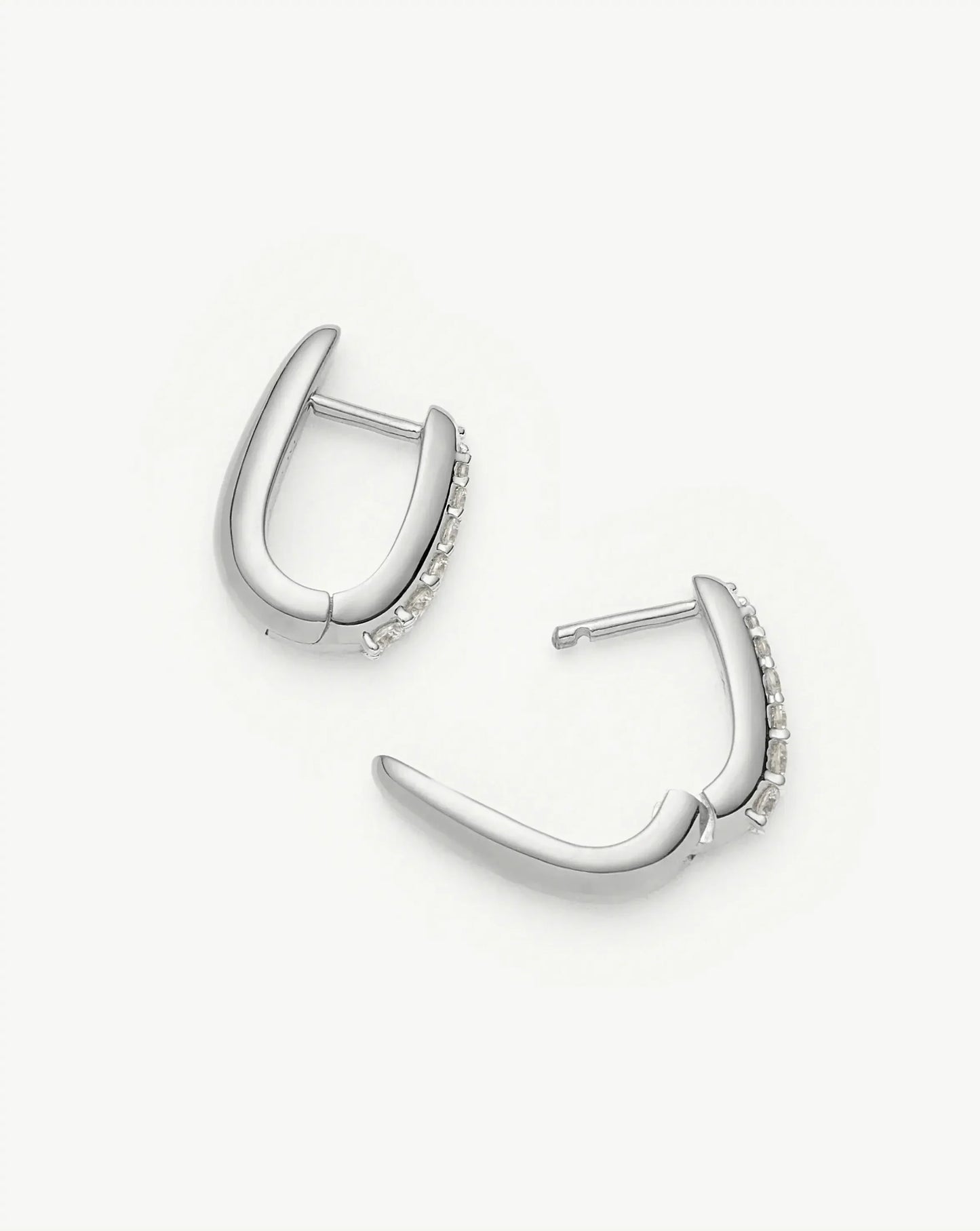 Claw Huggies | Sterling Silver/Pavé