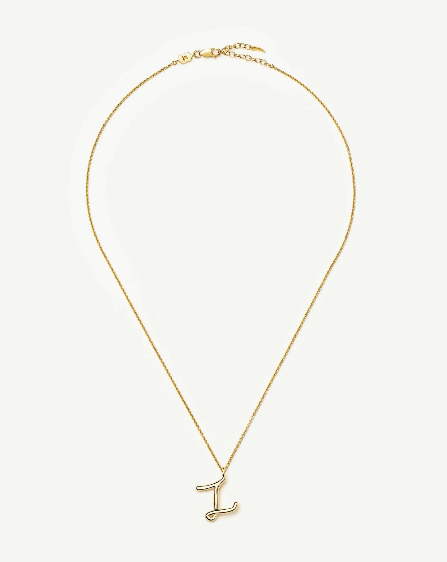 Curly Molten Initial Pendant Necklace - Z | 18ct Gold Vermeil