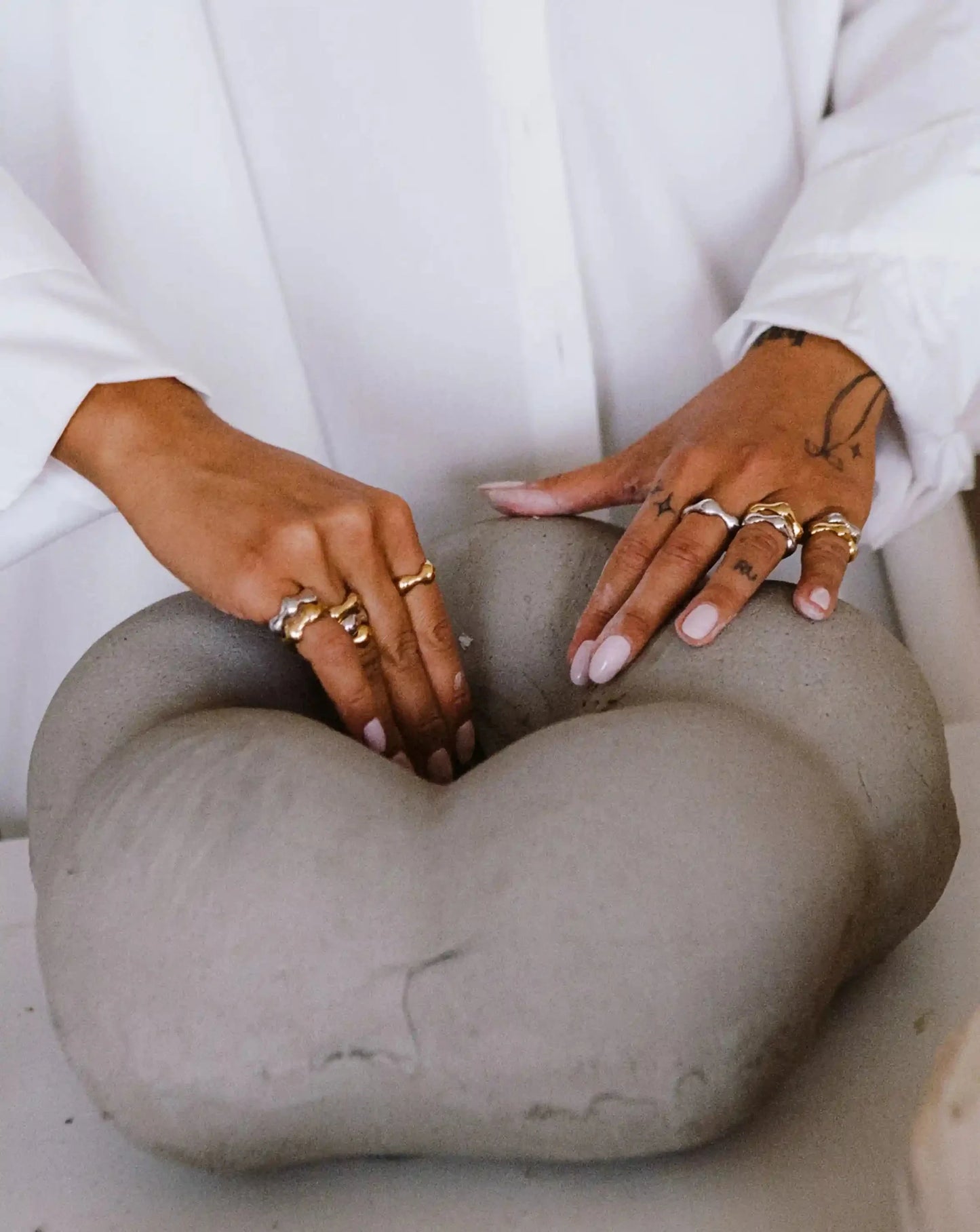 Eny Puffy Stacking Ring | 18ct Gold Plated