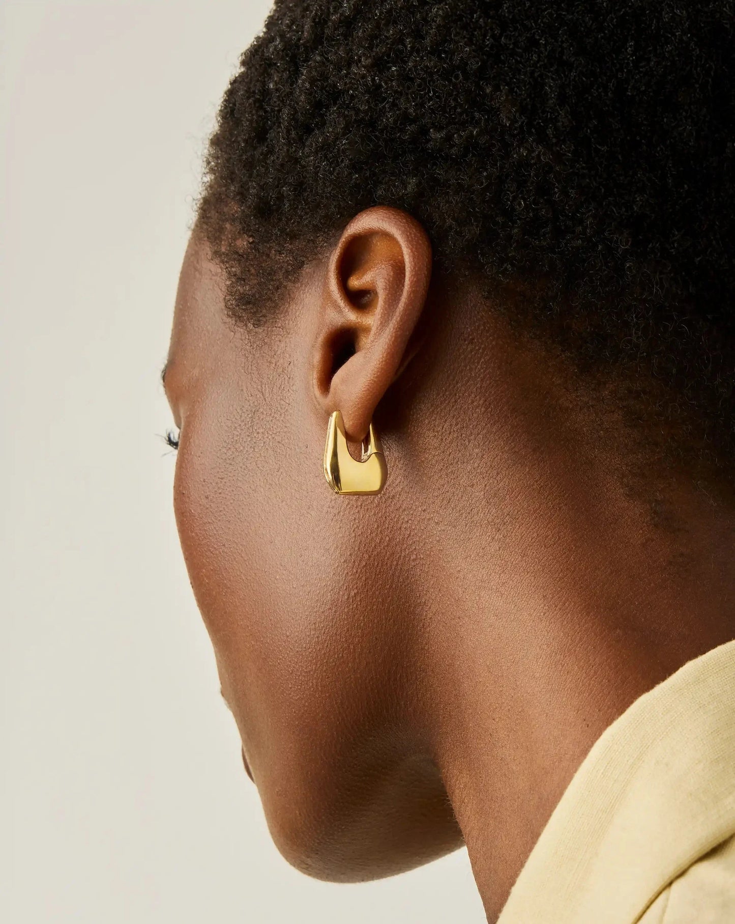 Lucy Williams Arco Pavé Small Hoop Earrings | 18ct Gold Plated