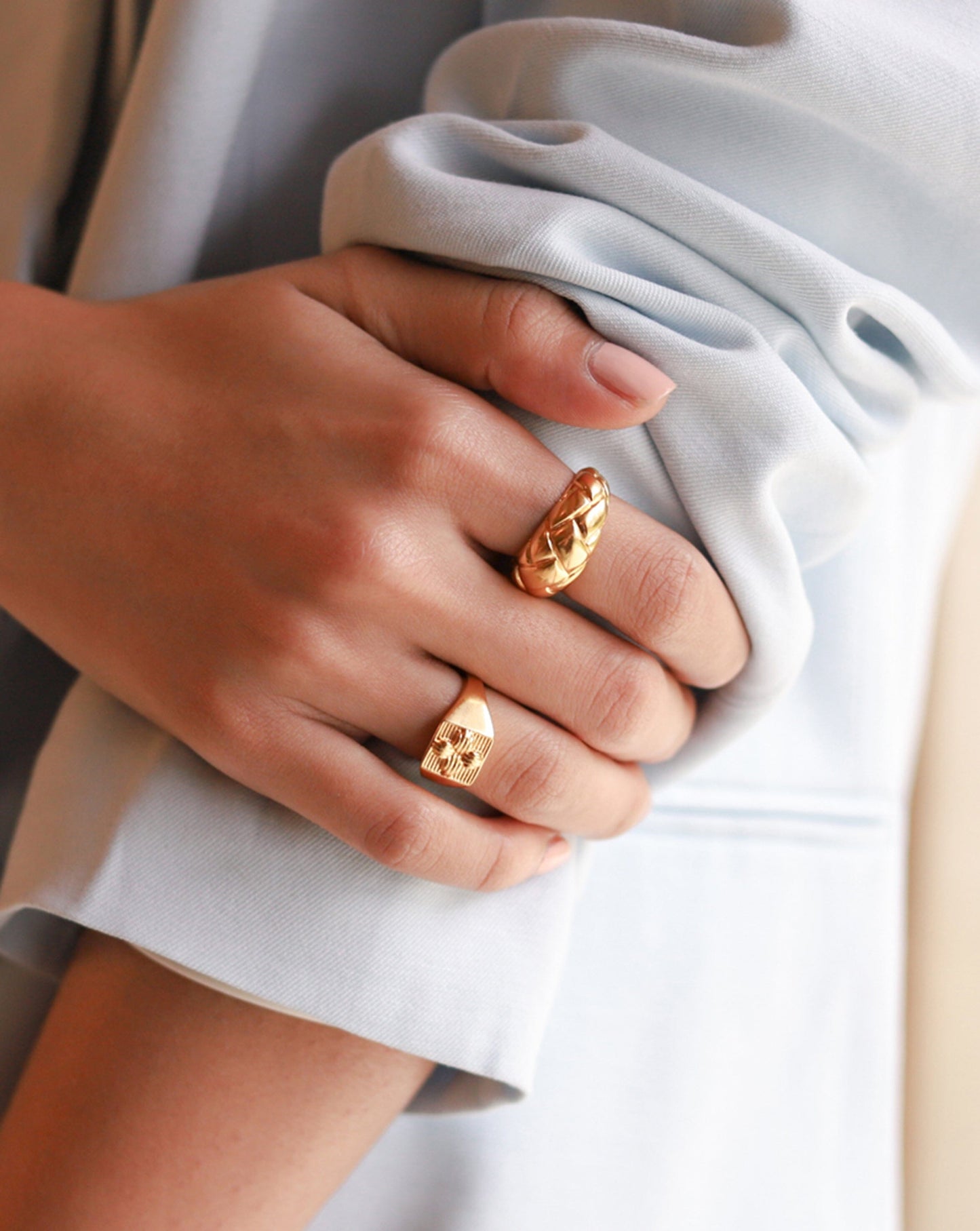 Lucy Williams Dome Waffle Ring | 18ct Gold Vermeil