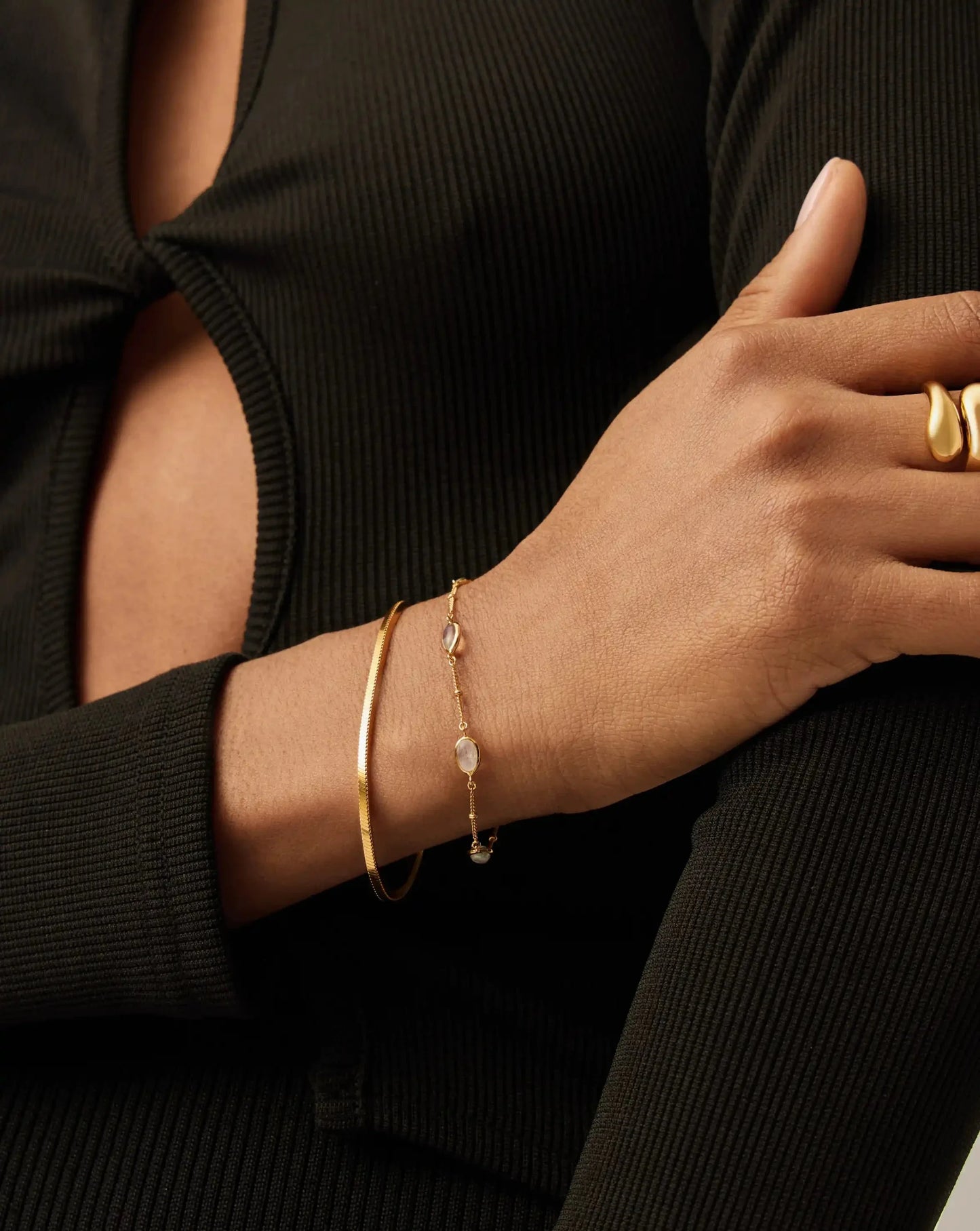 Magma Gemstone Charm Bracelet | 18ct Recycled Gold Vermeil on Recycled Sterling Silver