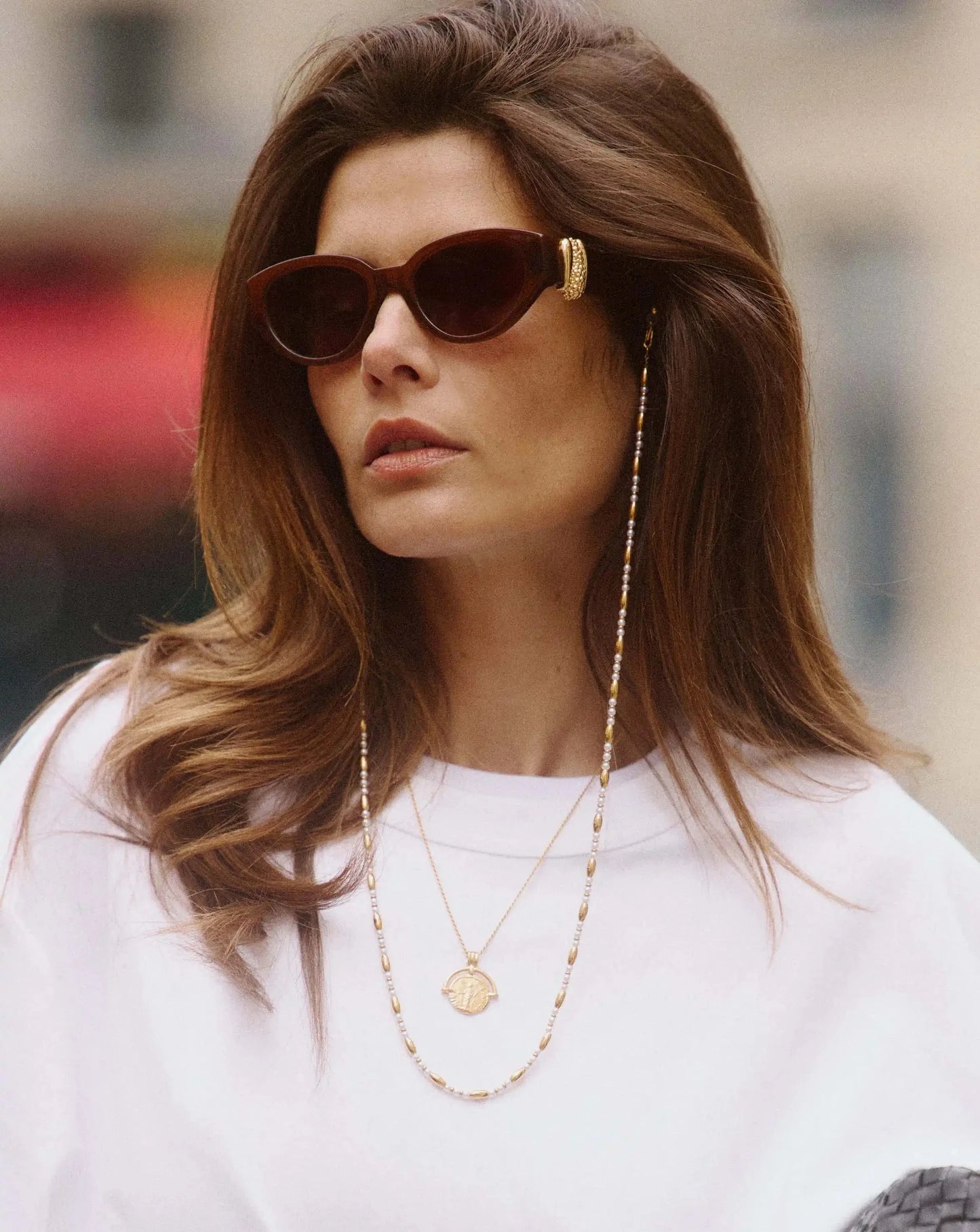 Alyssa Sunglasses Chain | 18ct Gold Plated/Pearl
