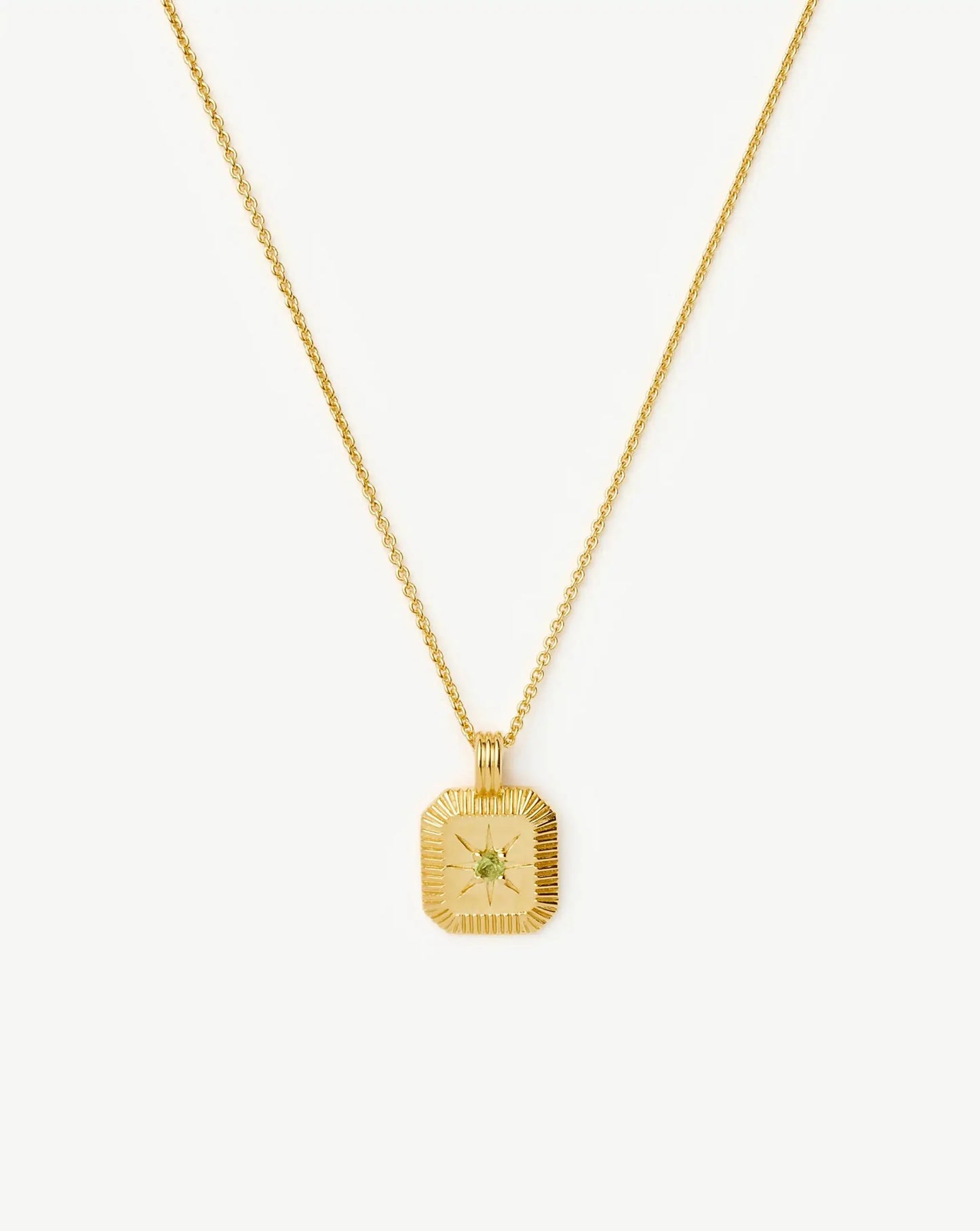 August Birthstone Pendant Necklace | 18ct Gold Vermeil/Peridot