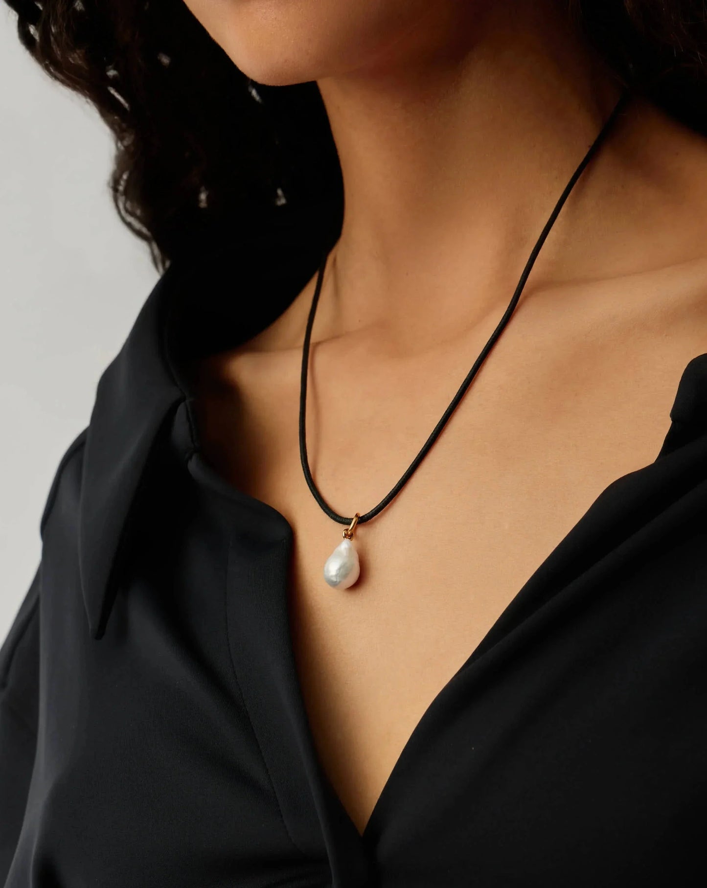 Baroque Pearl Cord Necklace | 18ct Gold Vermeil/Pearl