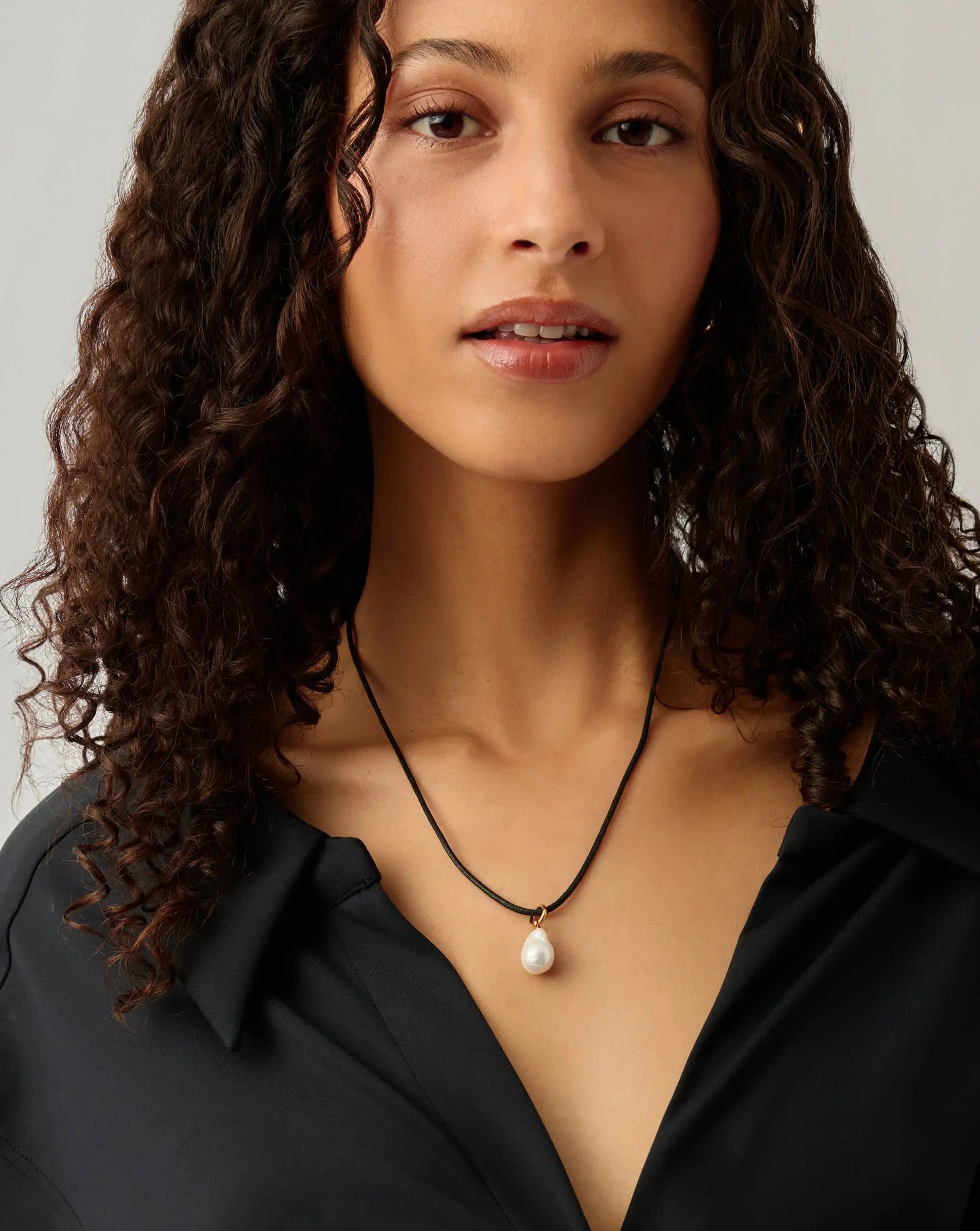 Baroque Pearl Cord Necklace | 18ct Gold Vermeil/Pearl
