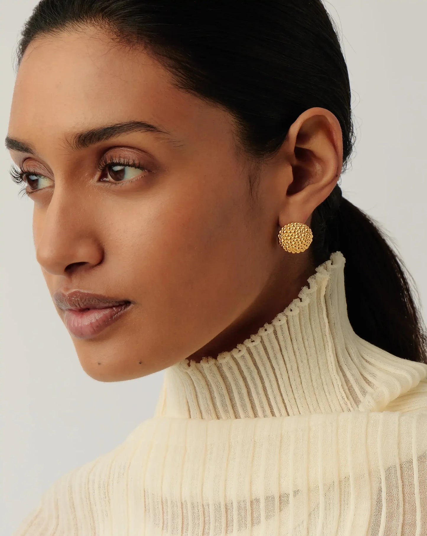 Baya Dome Stud Earrings | 18ct Gold Plated