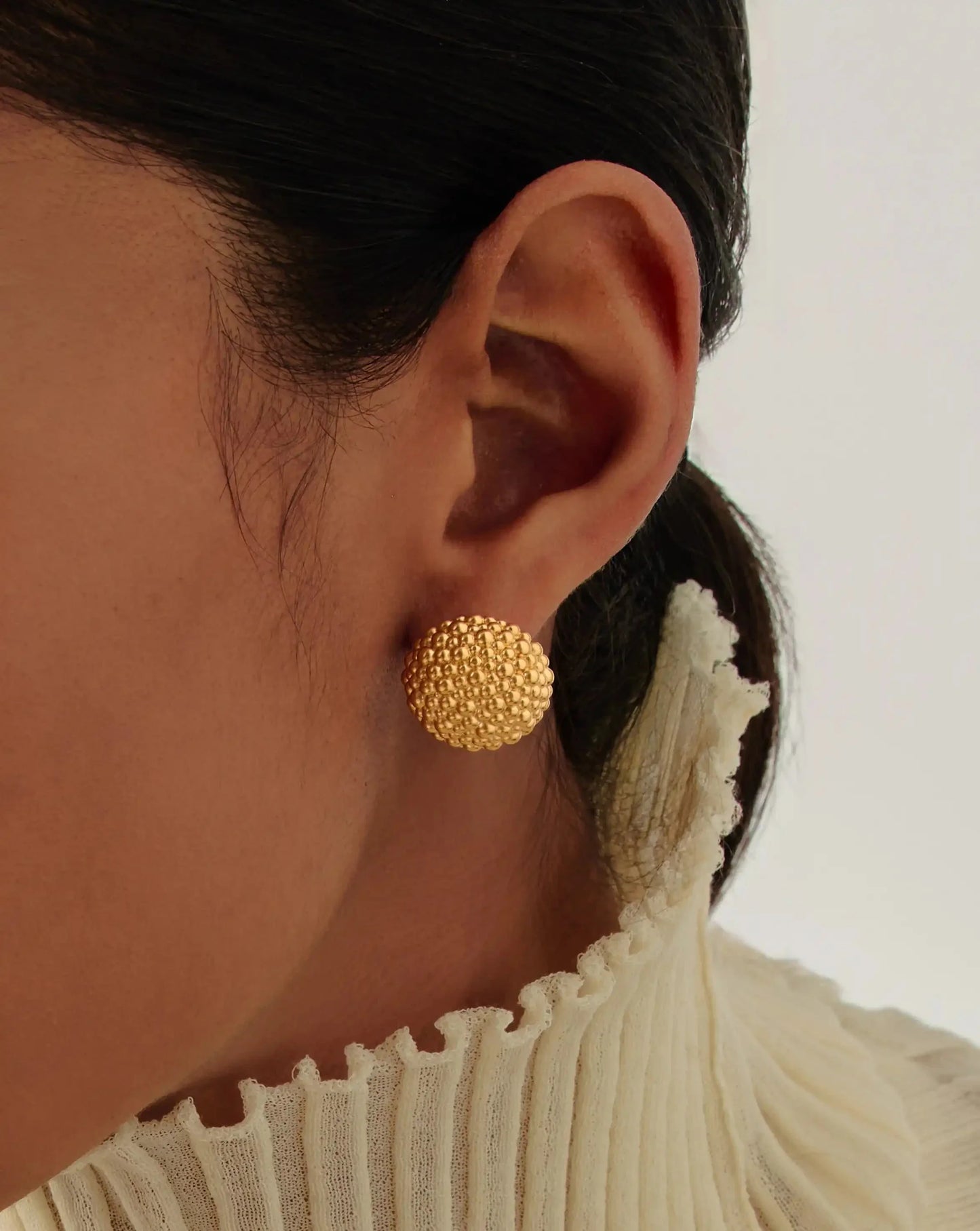 Baya Dome Stud Earrings | 18ct Gold Plated