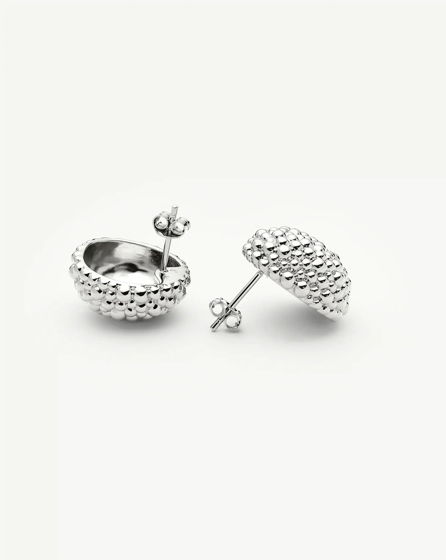Baya Dome Stud Earrings | Silver Plated