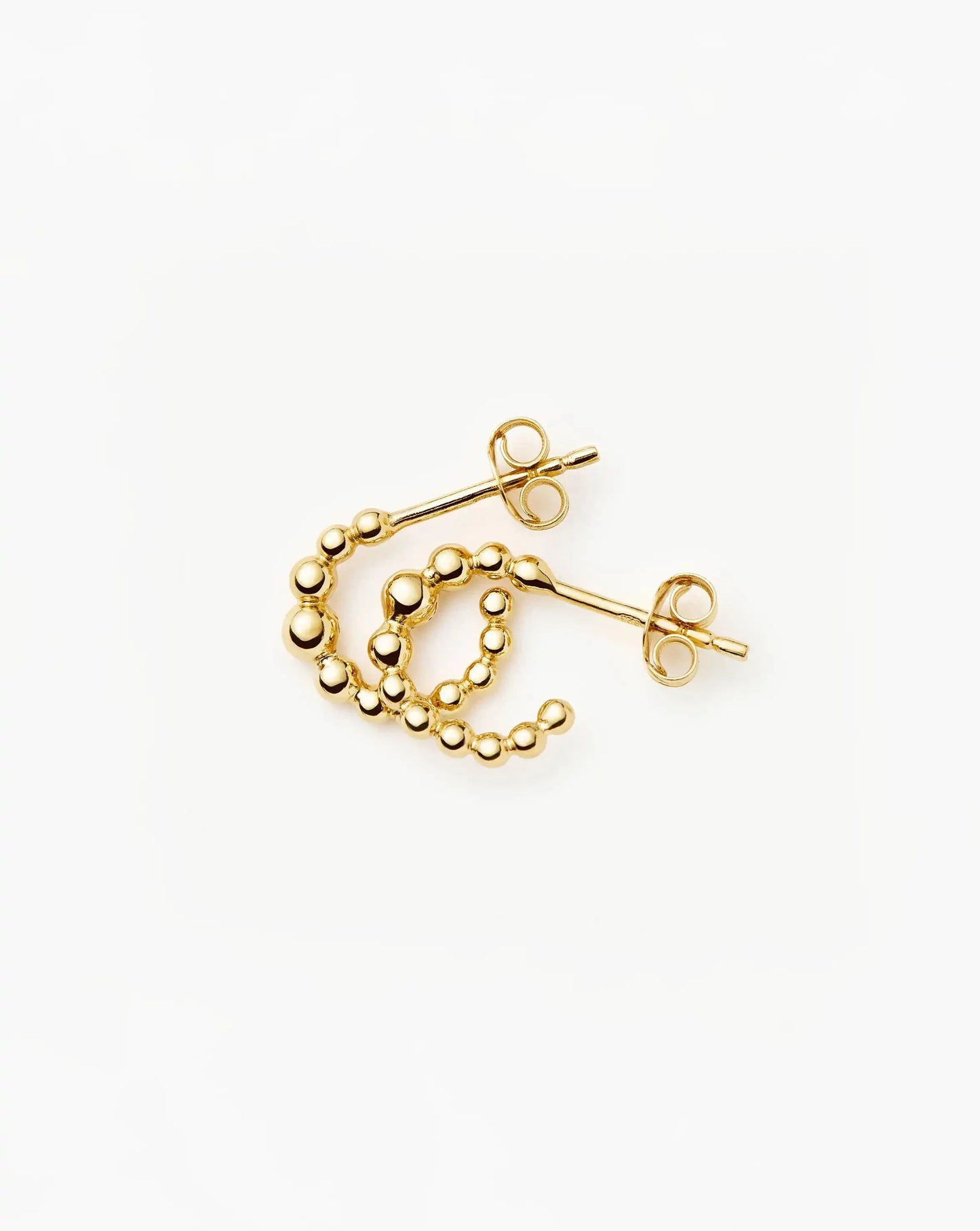 Beaded Mini Hoop Earrings | 18ct Gold Plated