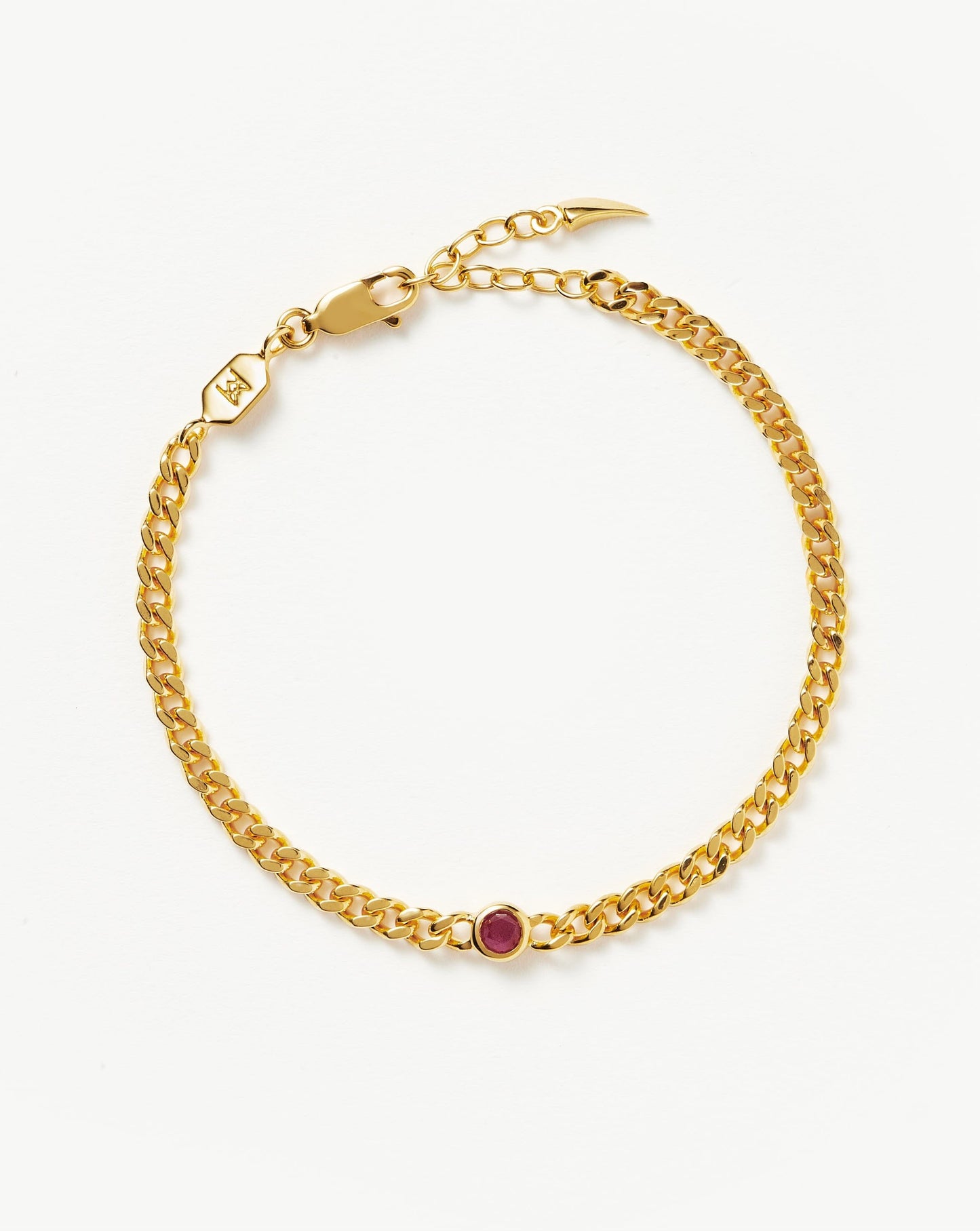 July Birthstone Chain Bracelet | 18ct Gold Plated Vermeil/Ruby