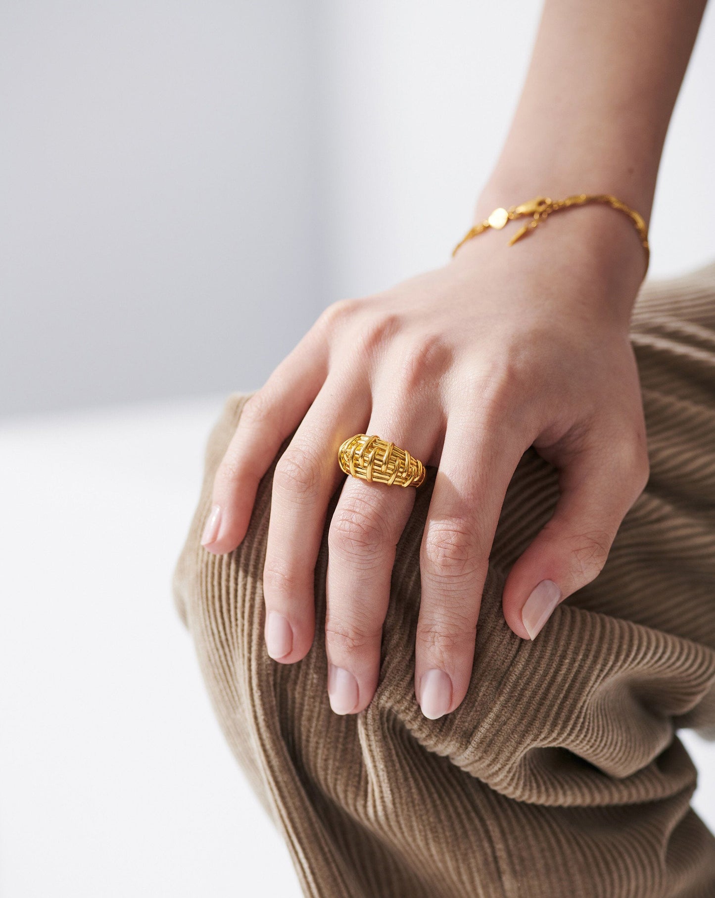 Bombe Raffia Ring | 18ct Gold Plated