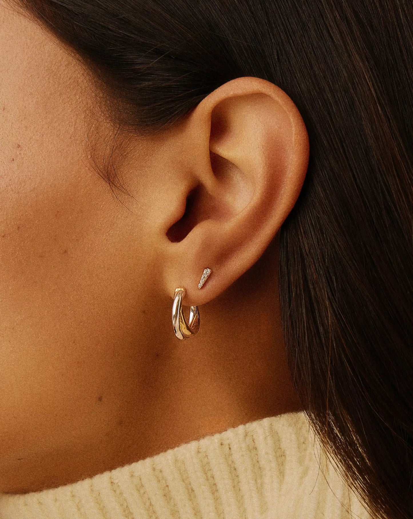 Celestial Pave Spike Stud Earrings | Gold/Cubic Zirconia