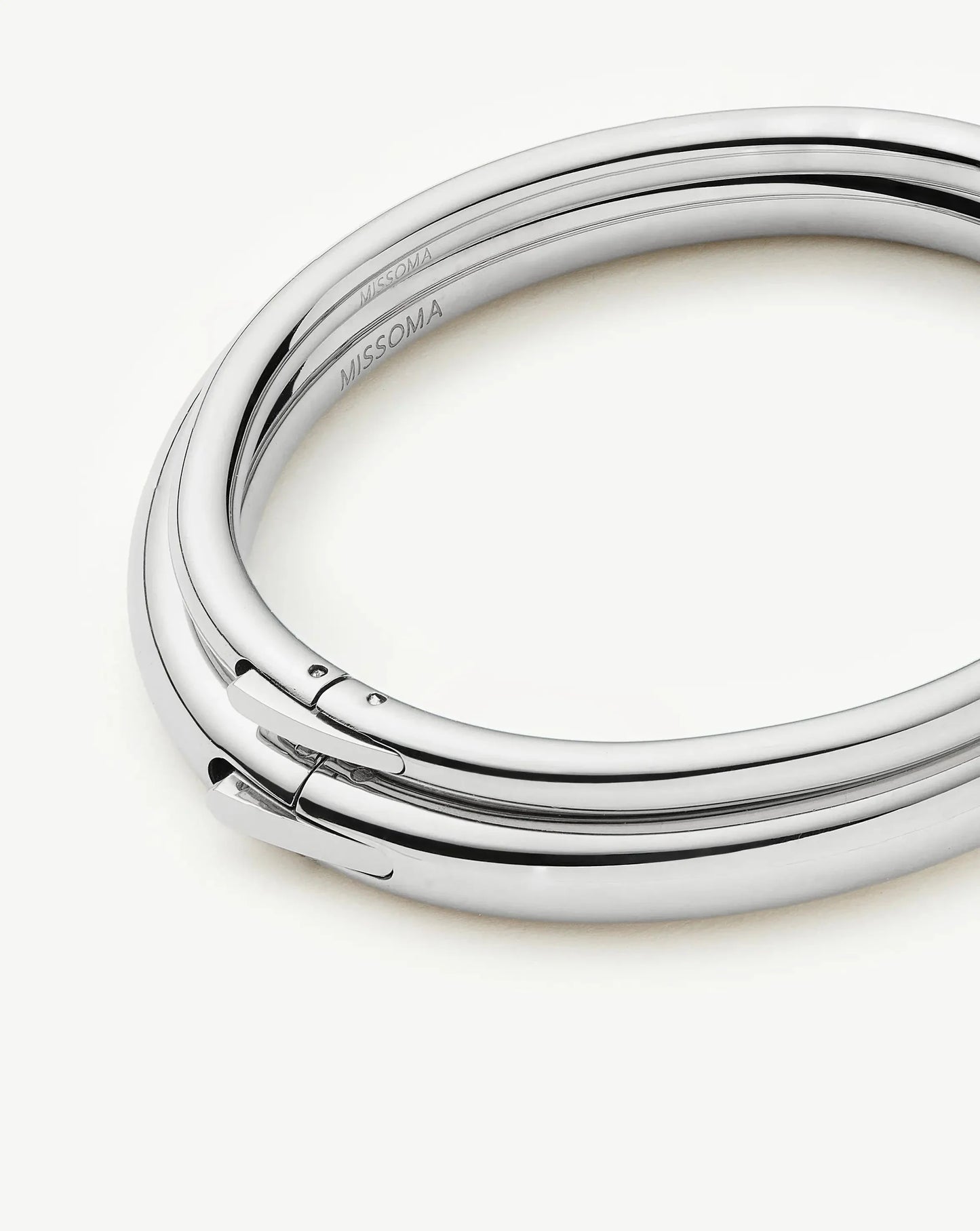 Chunky Bangle Set | Platinum Plated