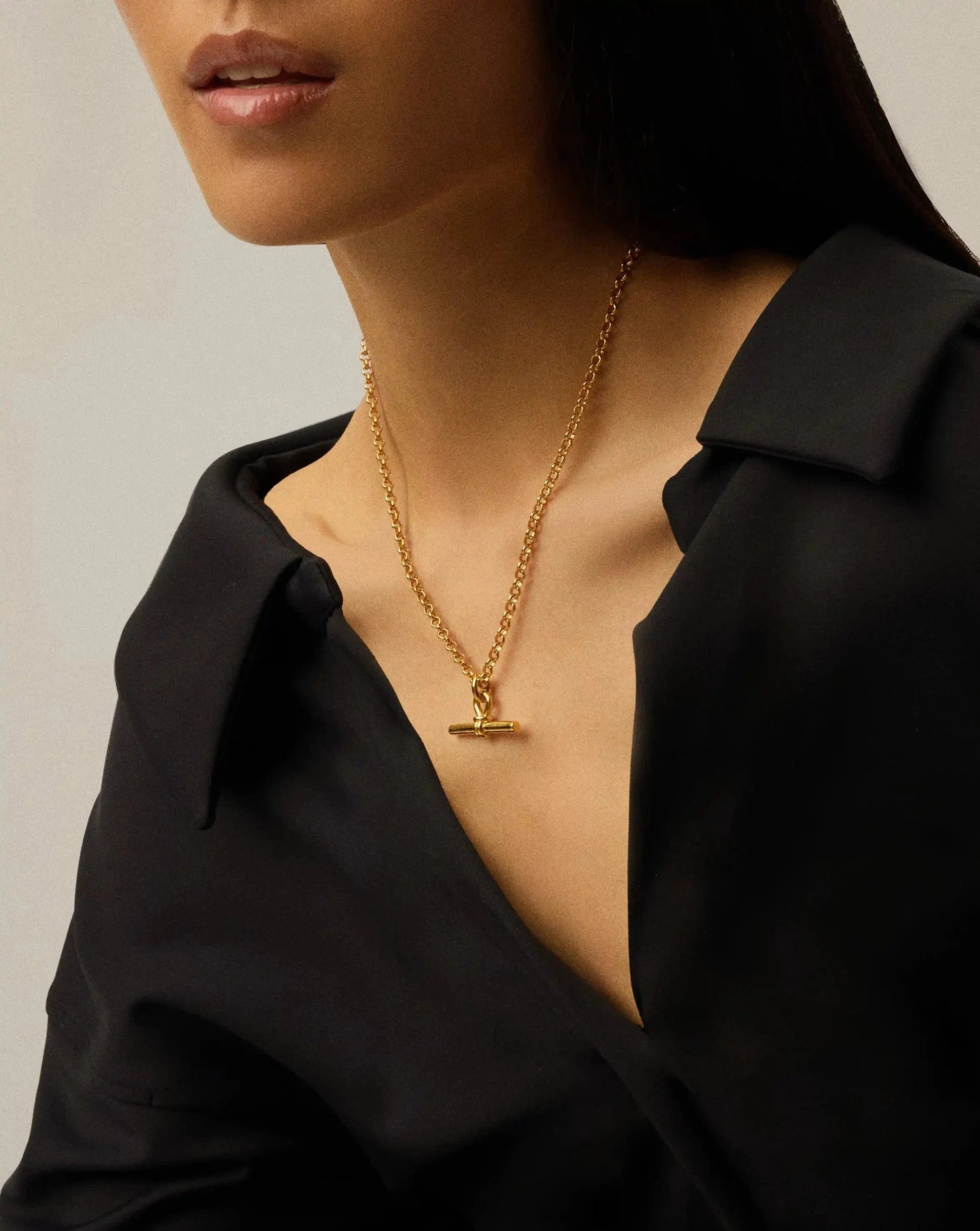 Chunky T-Bar Chain Necklace | 18ct Gold Plated