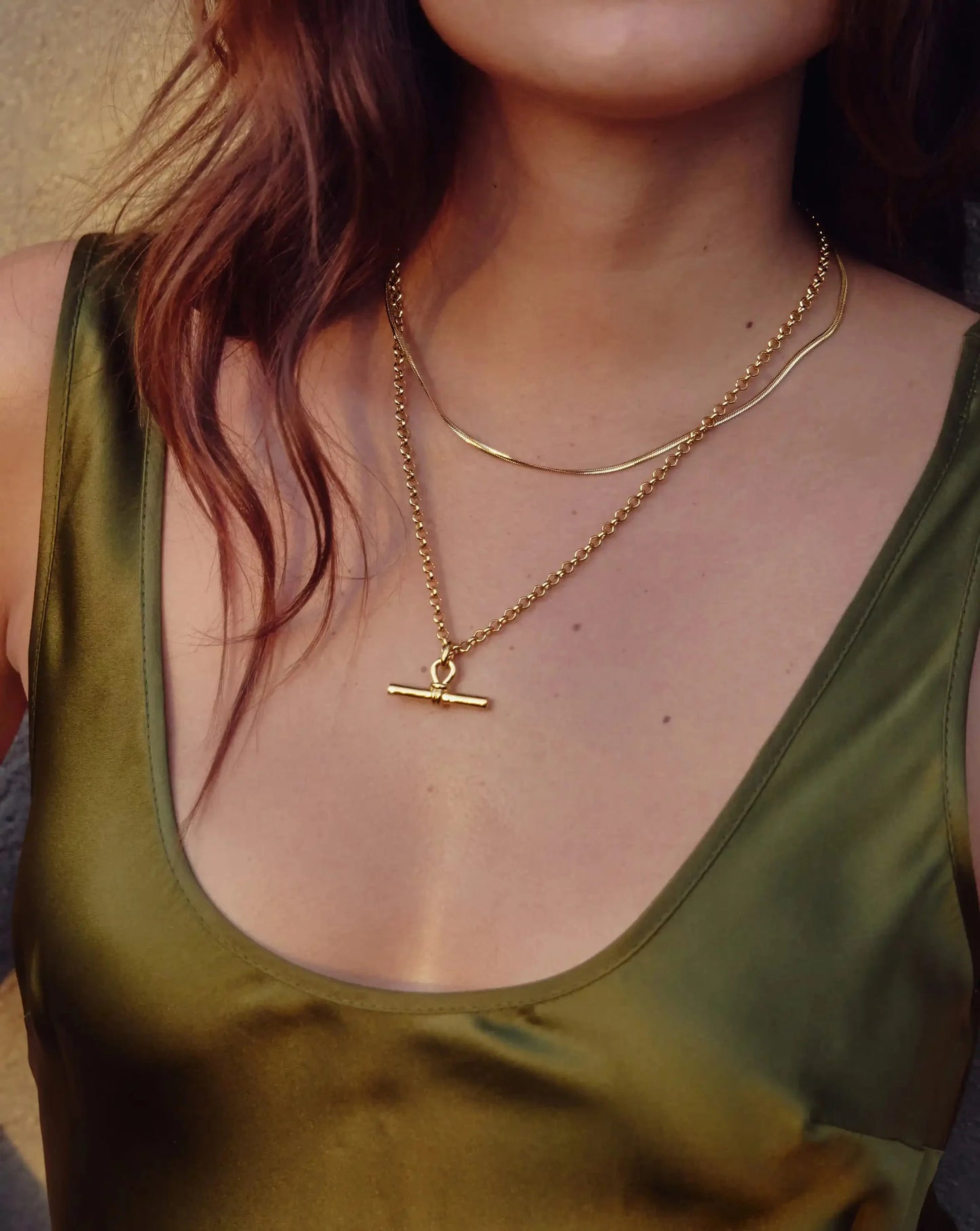 Chunky T-Bar Chain Necklace | 18ct Gold Plated