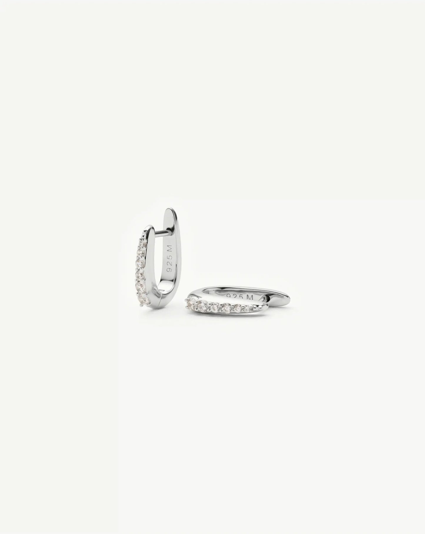 Claw Huggies | Sterling Silver/Pavé