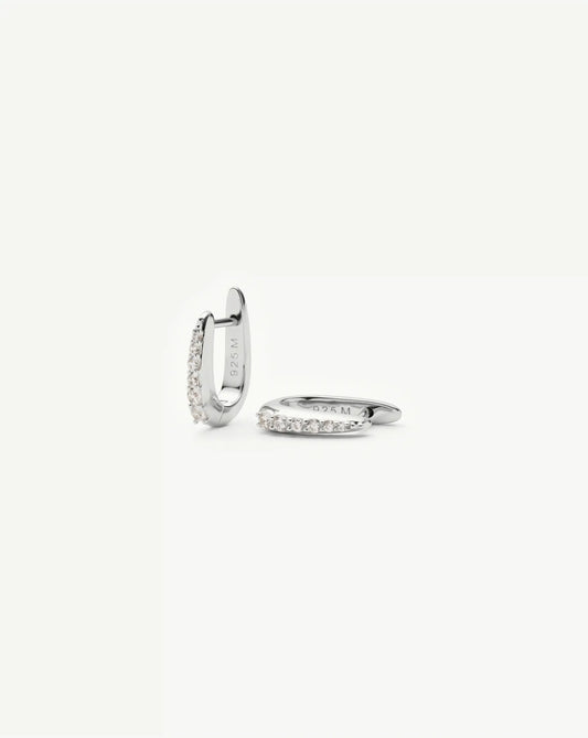 Claw Huggies | Sterling Silver/Pavé