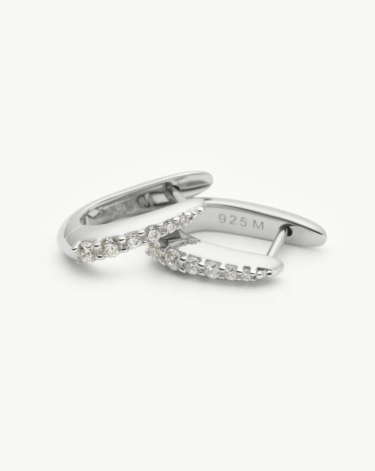 Claw Huggies | Sterling Silver/Pavé