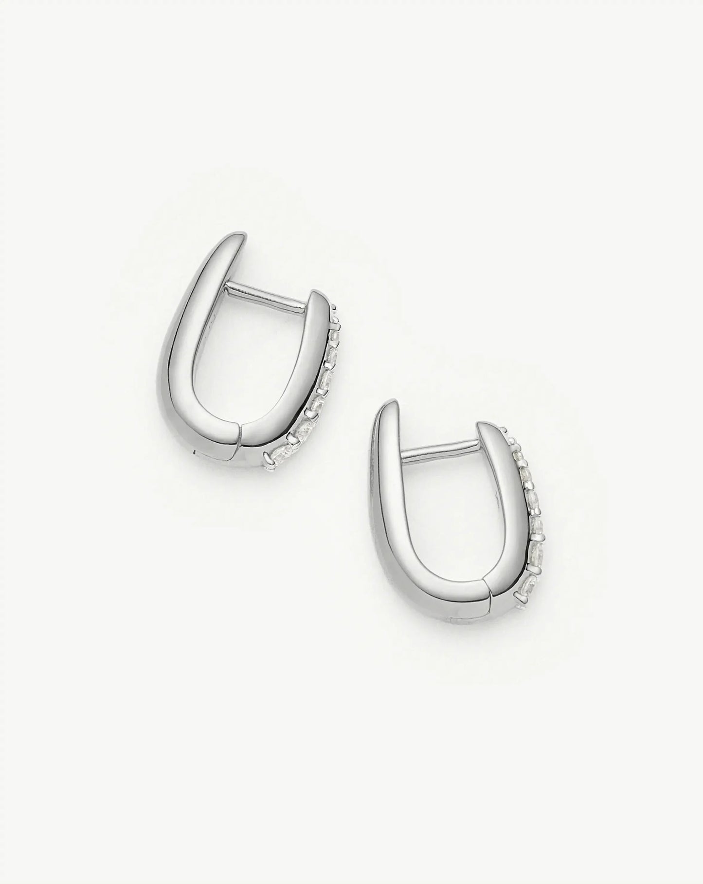 Claw Huggies | Sterling Silver/Pavé