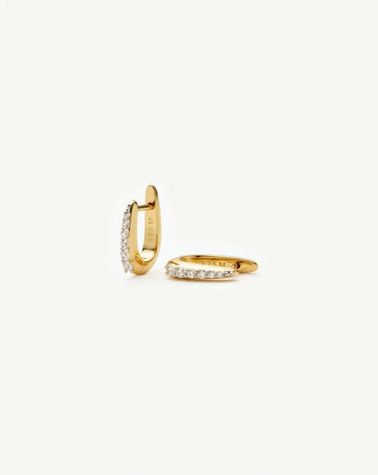 Claw Pave Huggies | 18ct Gold Vermeil/Cubic Zirconia