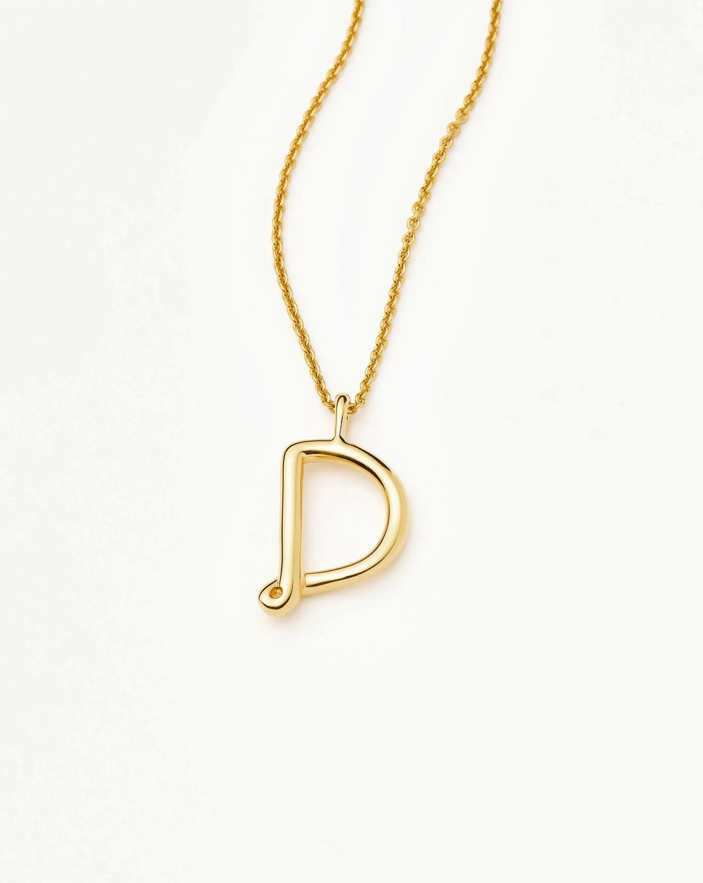 Curly Molten Initial Pendant Necklace - D | 18ct Gold Vermeil