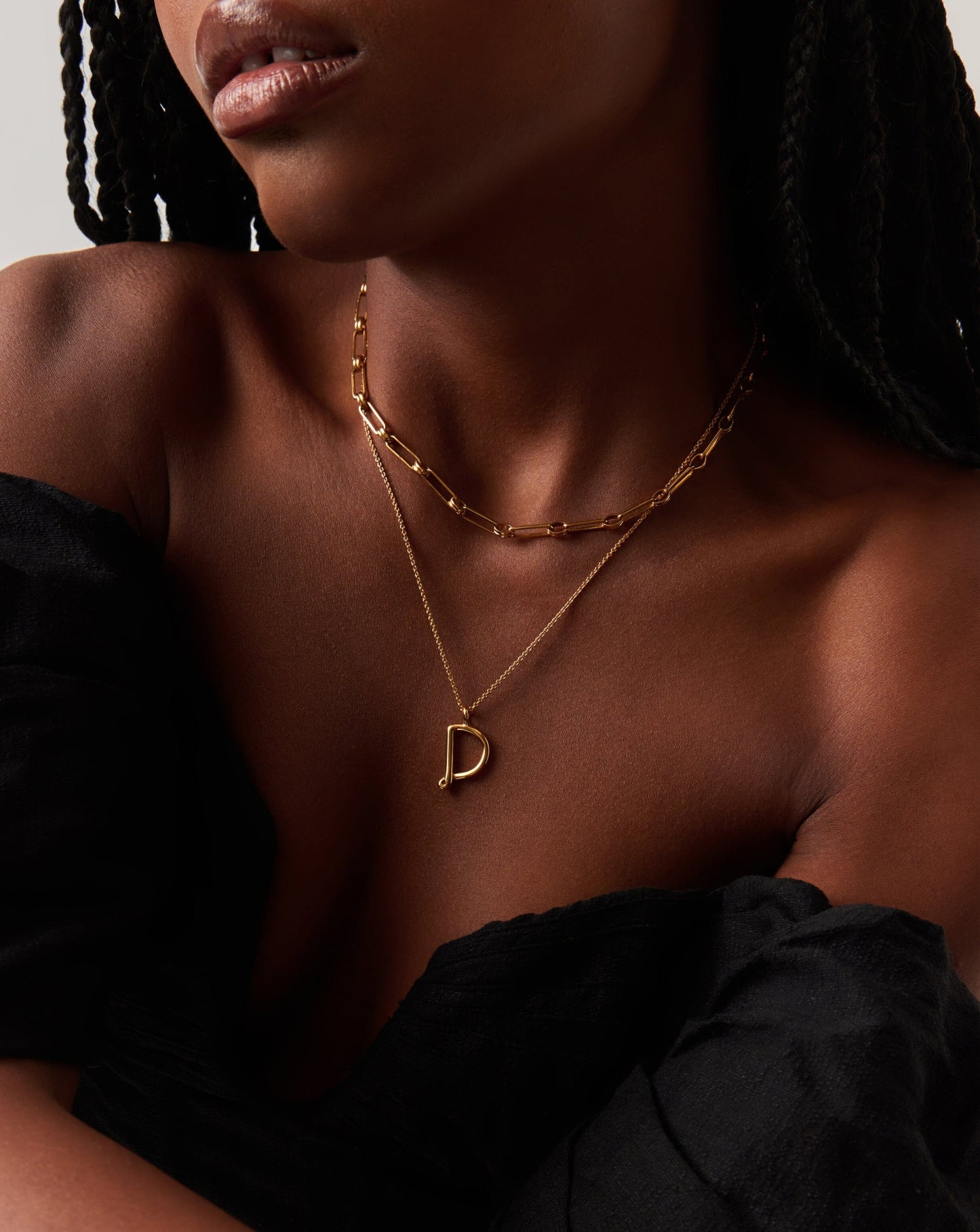 Curly Molten Initial Pendant Necklace - D | 18ct Gold Vermeil