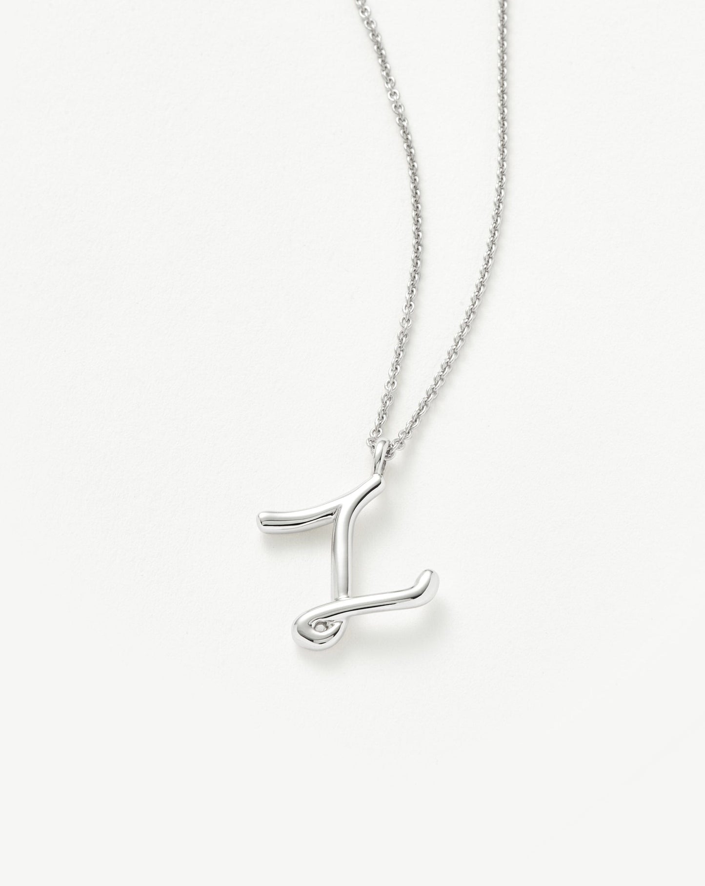 Curly Molten Initial Pendant Necklace - Z | Sterling Silver