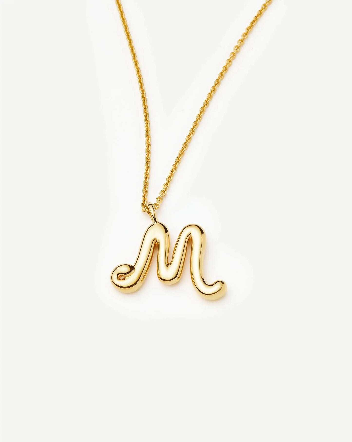 Curly Molten Initial Pendant Necklace - M | 18ct Gold Vermeil