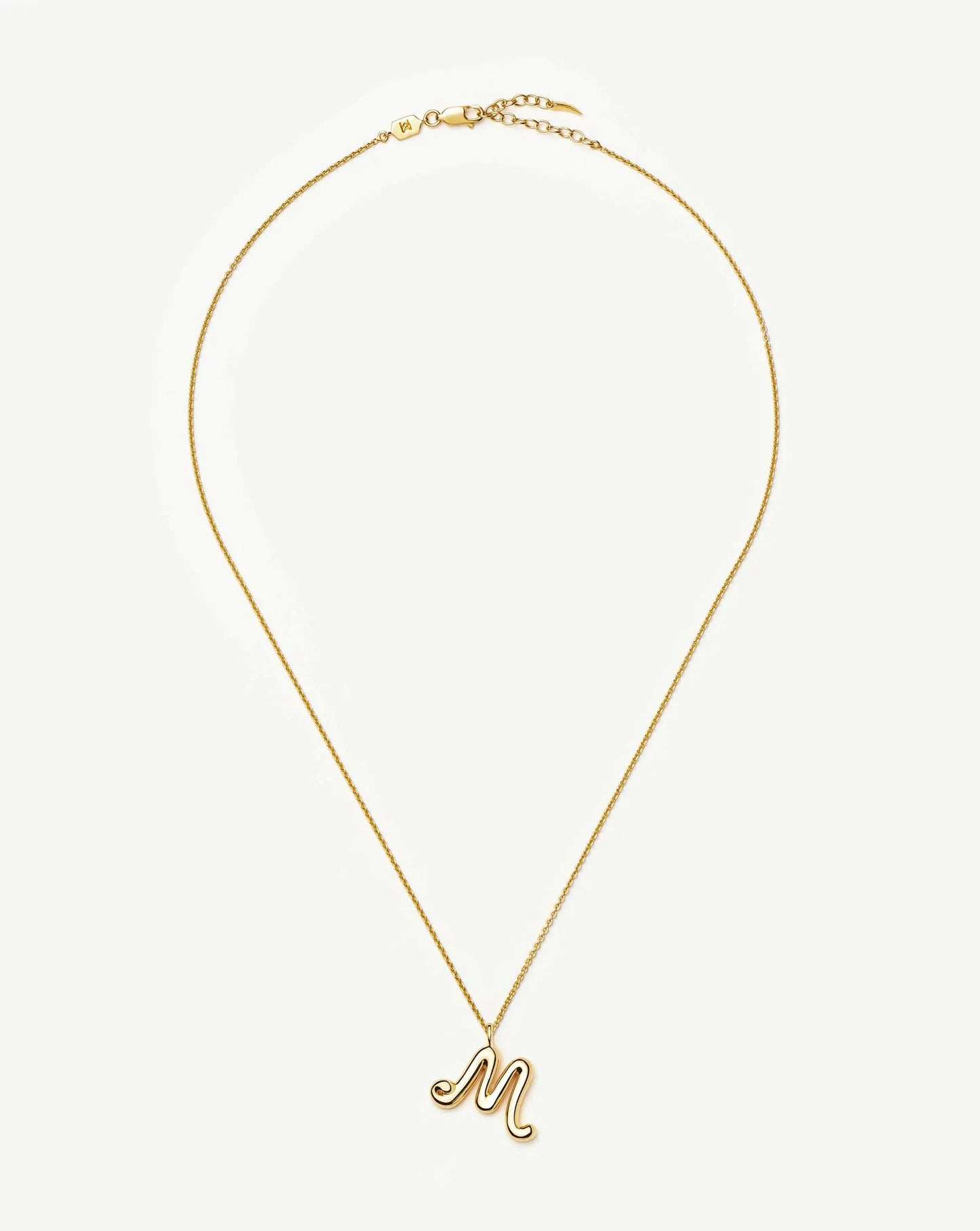 Curly Molten Initial Pendant Necklace - M | 18ct Gold Vermeil