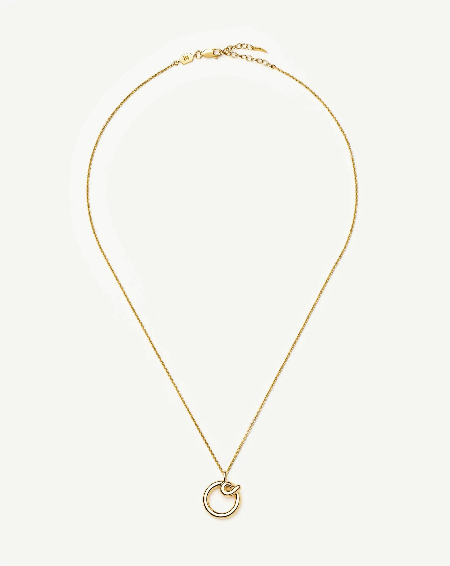 Curly Molten Initial Pendant Necklace - O | 18ct Gold Vermeil