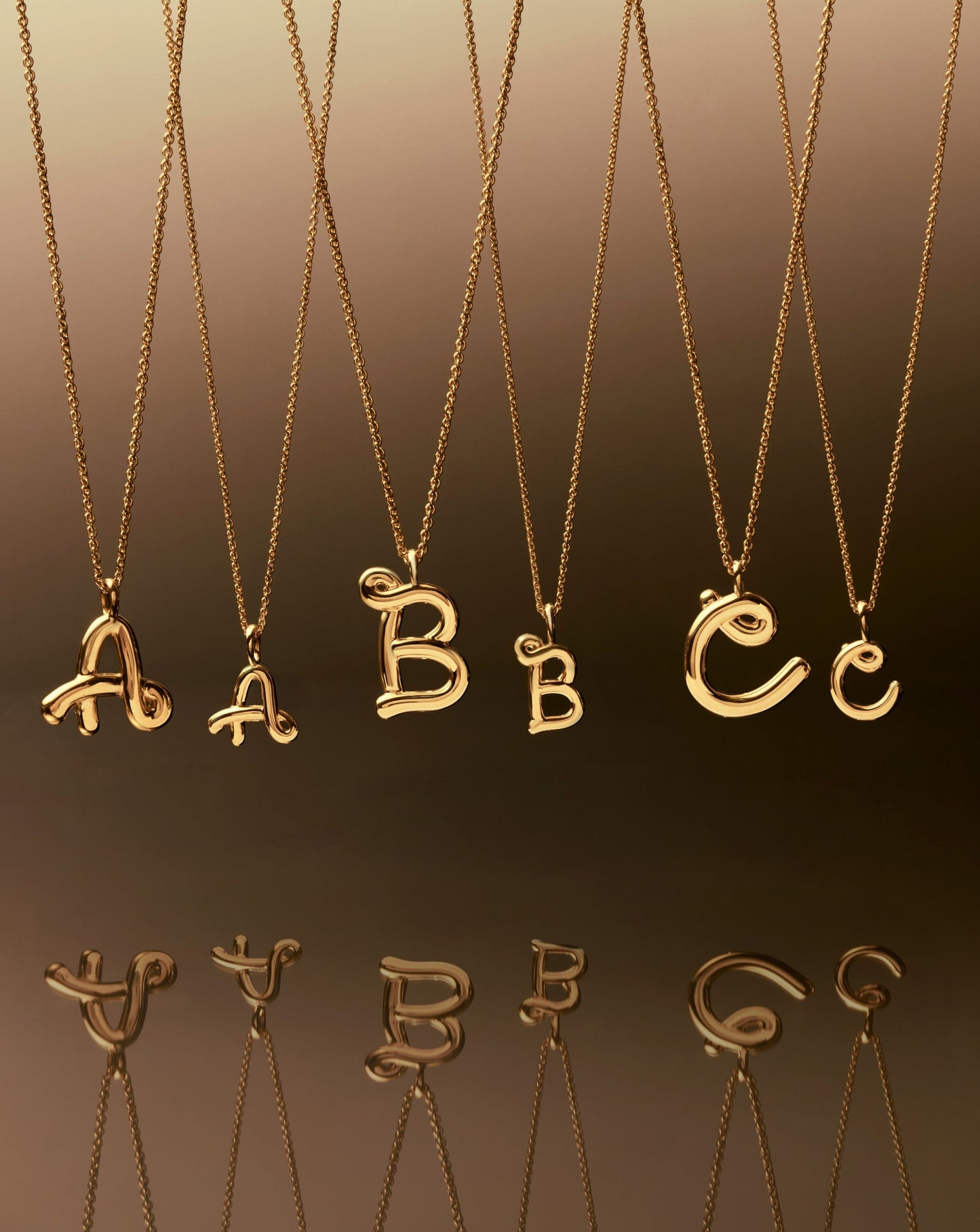 Curly Molten Mini Initial Necklace - A | 18ct Gold Vermeil