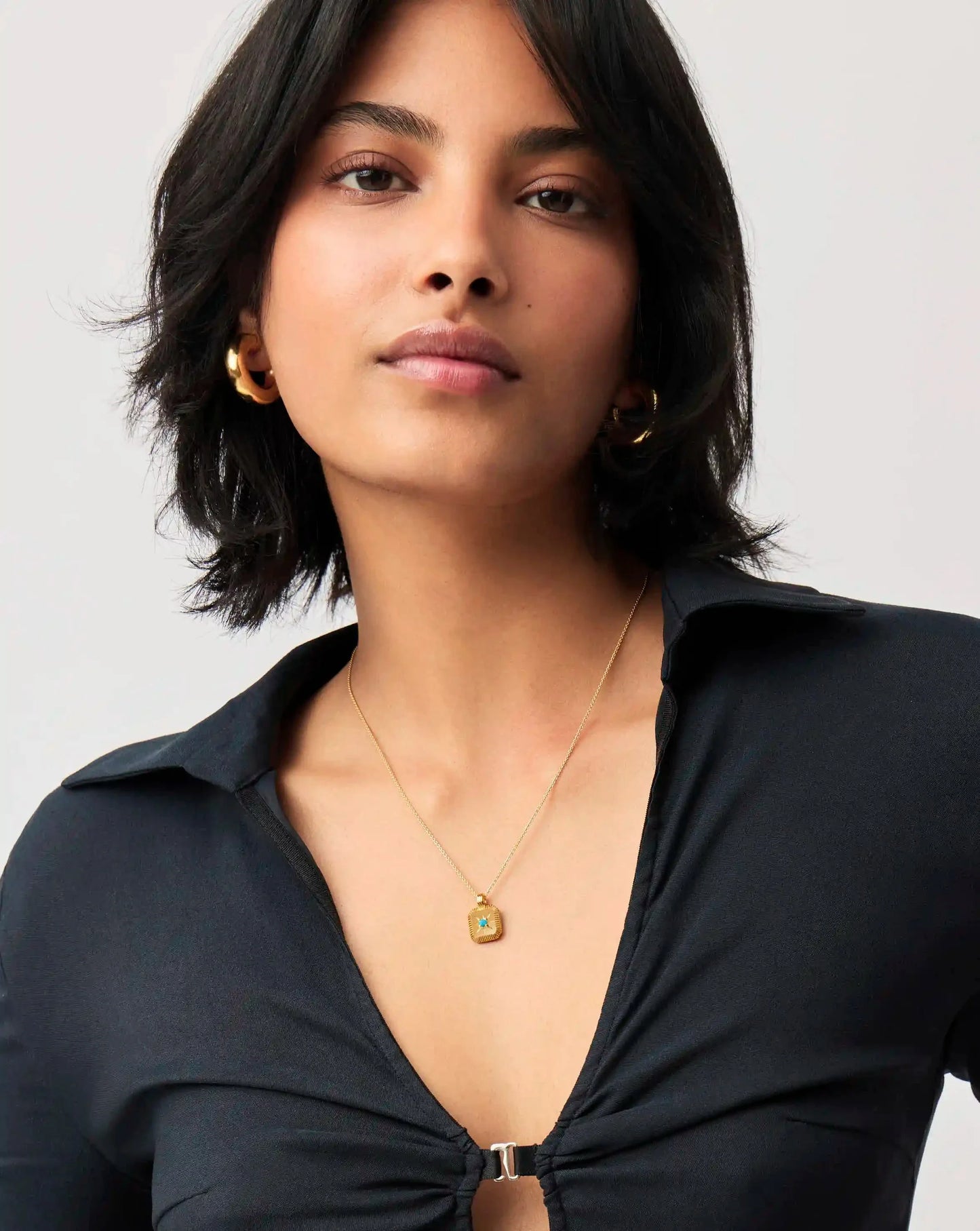 December Birthstone Pendant Necklace | 18ct Gold Vermeil/Dyed Turquoise Magnesite
