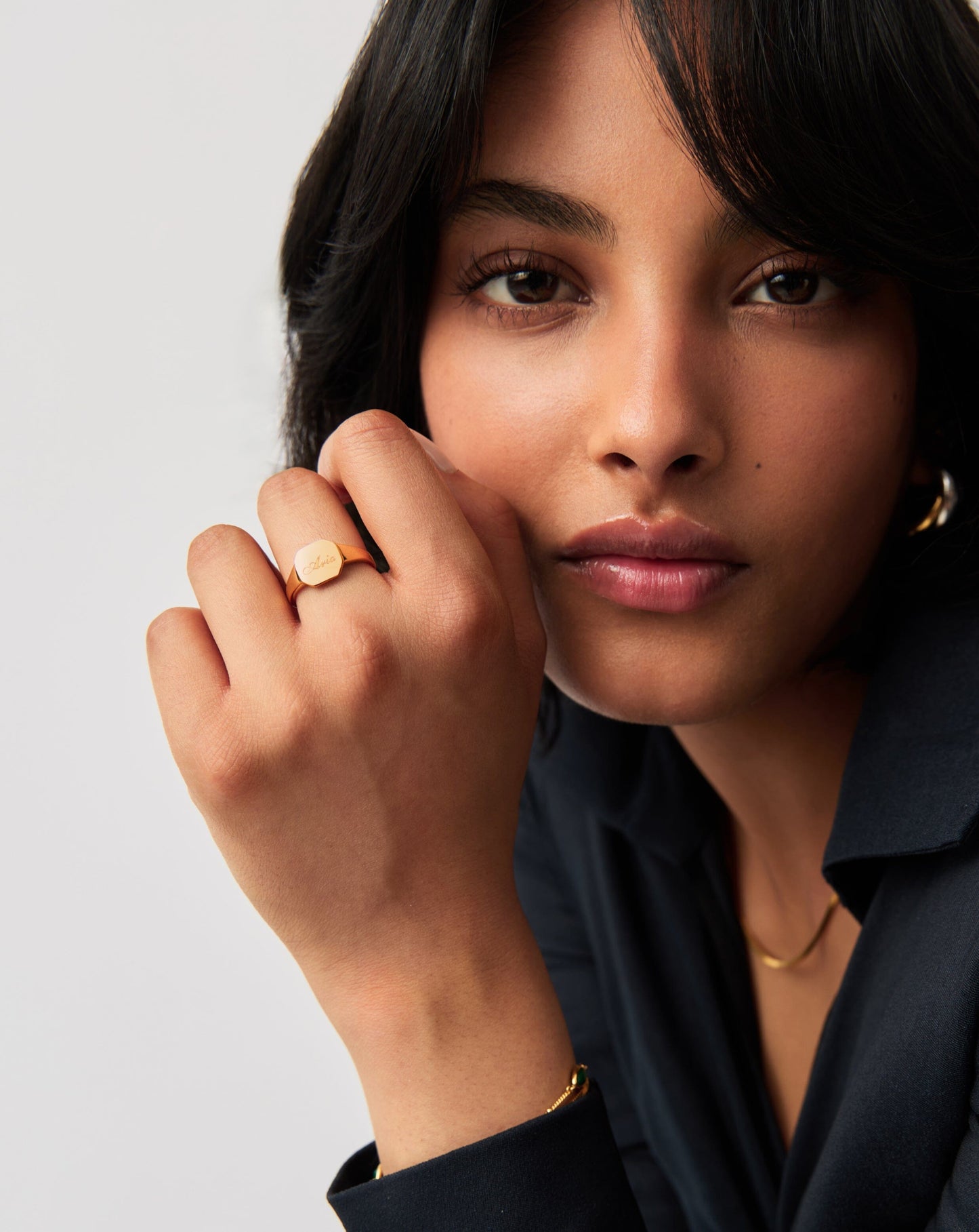 Engravable Octa Signet Ring | 18ct Gold Vermeil