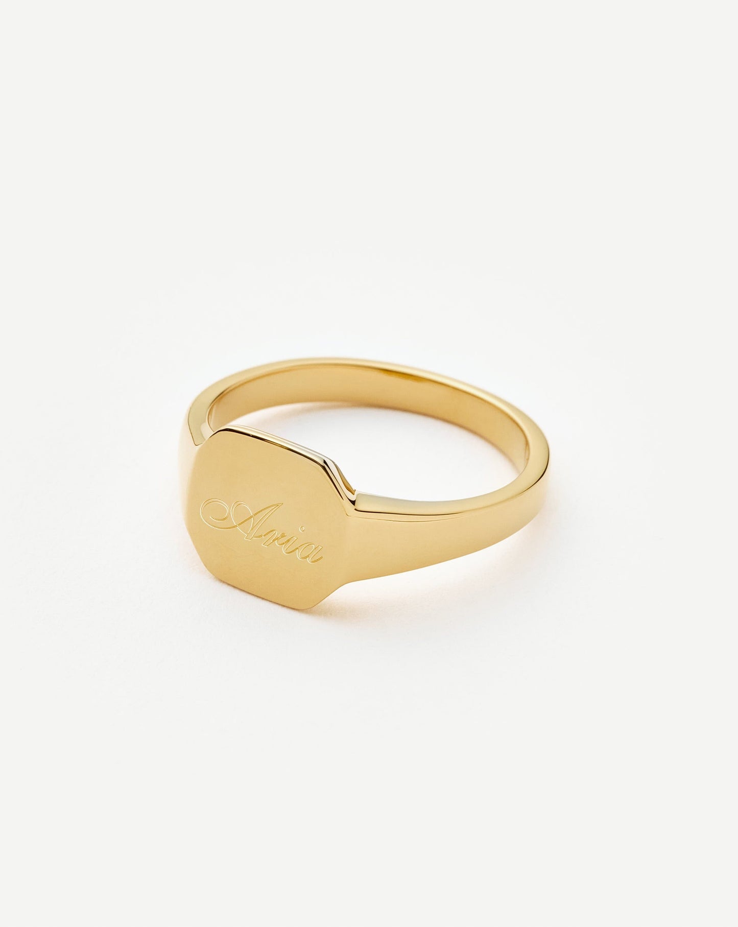 Engravable Octa Signet Ring | 18ct Gold Vermeil