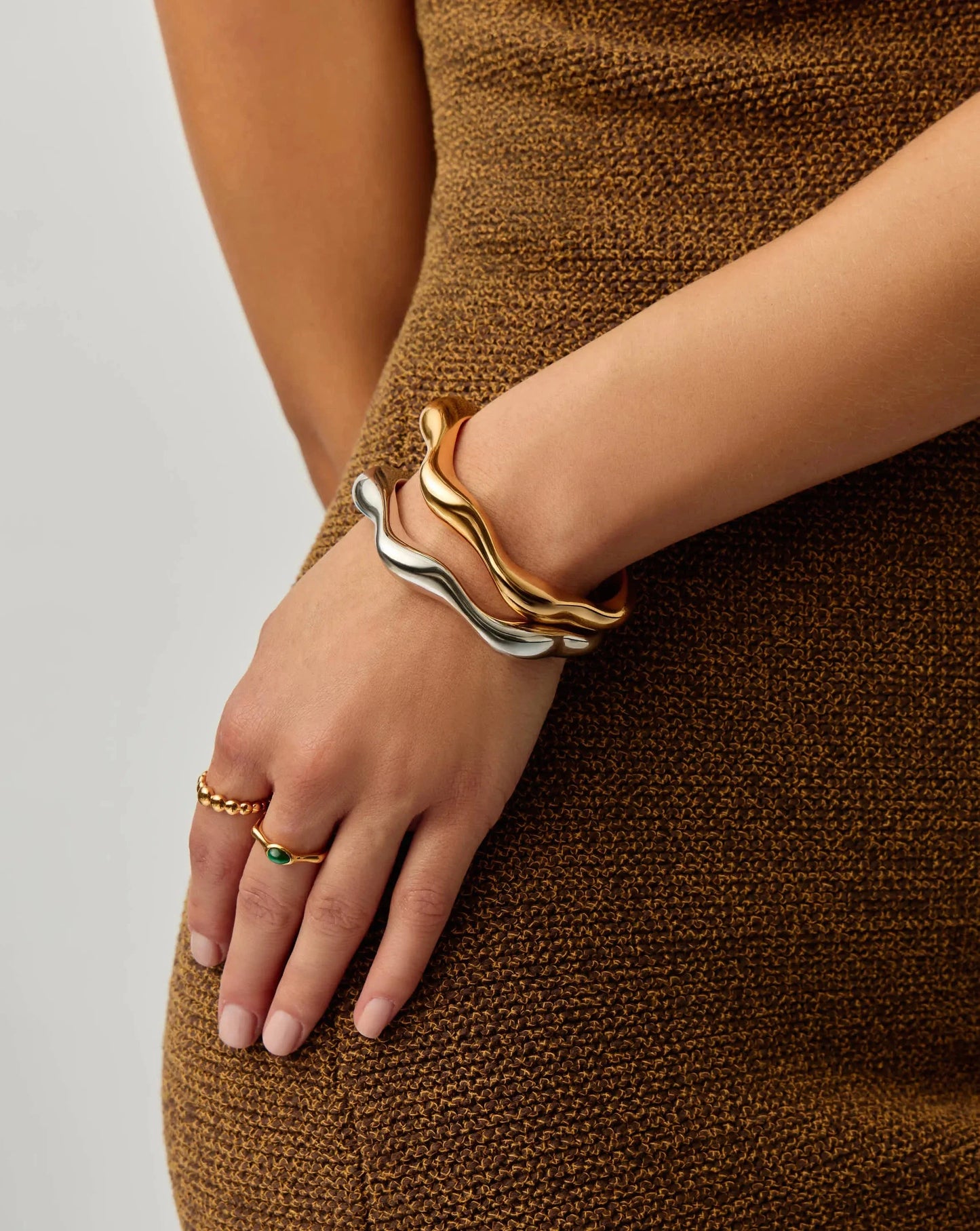 Eny Puffy Cuff Bracelet | 18ct Gold Plated