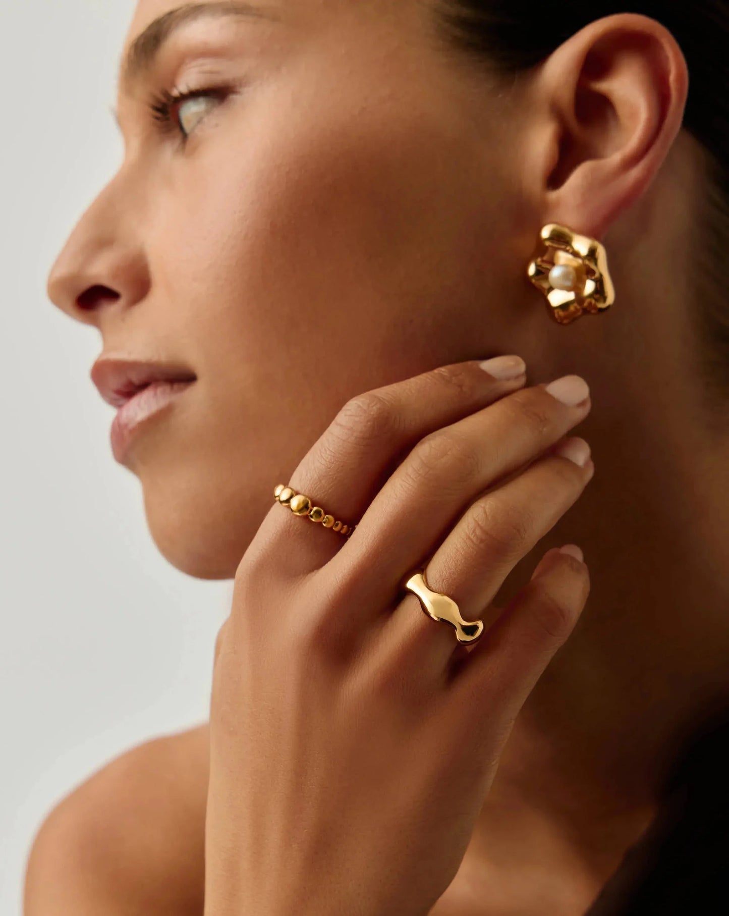 Eny Puffy Stacking Ring | 18ct Gold Plated