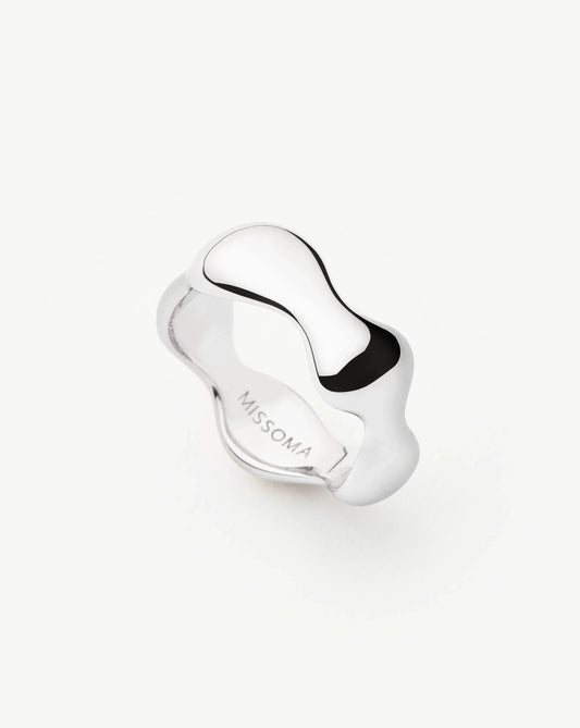 Eny Puffy Stacking Ring | Silver Plated