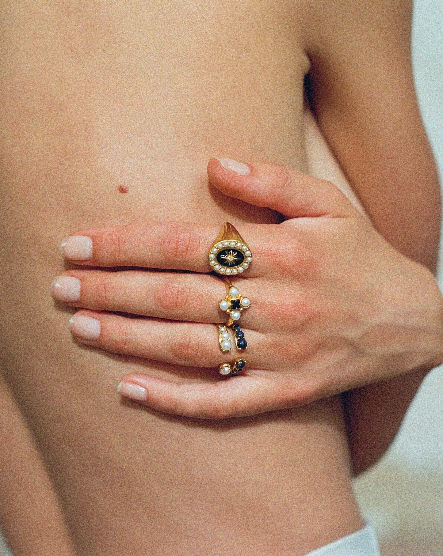 Harris Reed Openness Ring | 18ct Gold Vermeil/Pearl