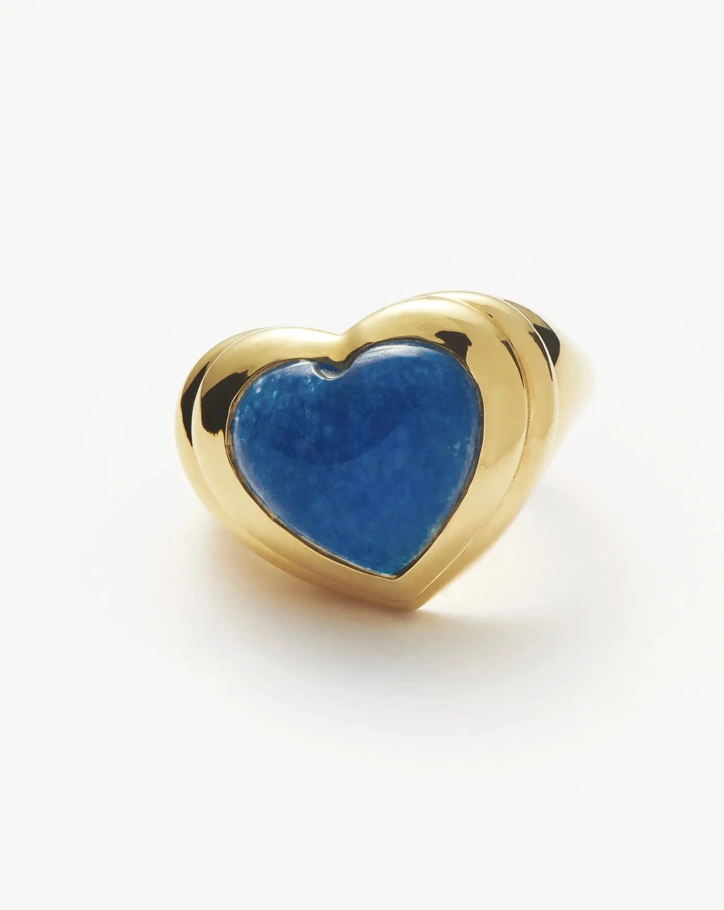 Jelly Heart Gemstone Ring | 18ct Gold Plated/Blue Quartz