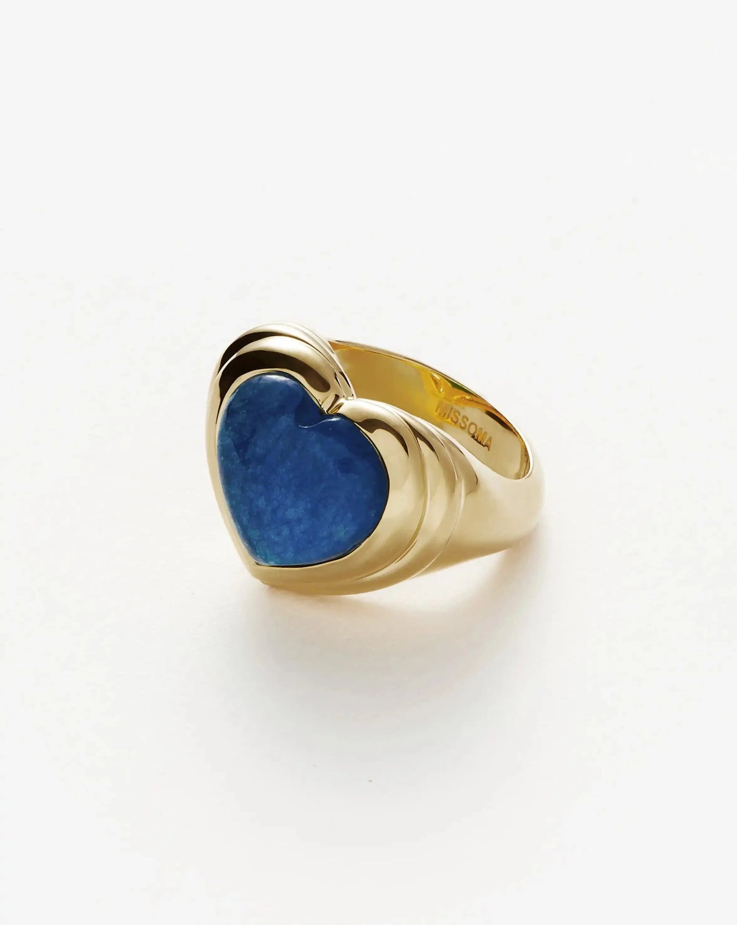 Jelly Heart Gemstone Ring | 18ct Gold Plated/Blue Quartz