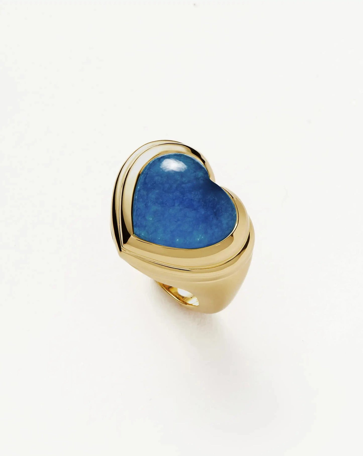 Jelly Heart Gemstone Ring | 18ct Gold Plated/Blue Quartz