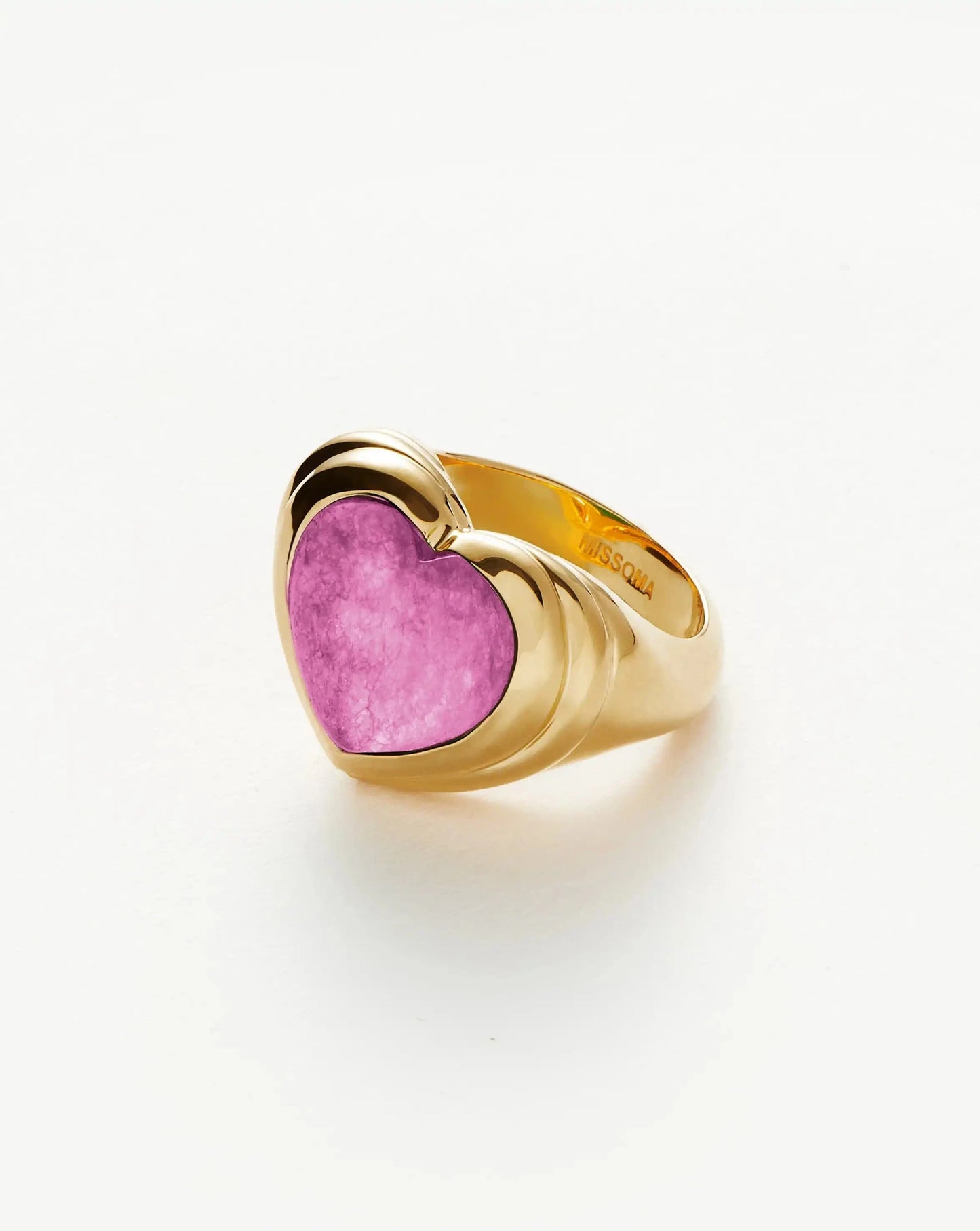 Jelly Heart Gemstone Ring | 18ct Gold Plated/Purple Quartz