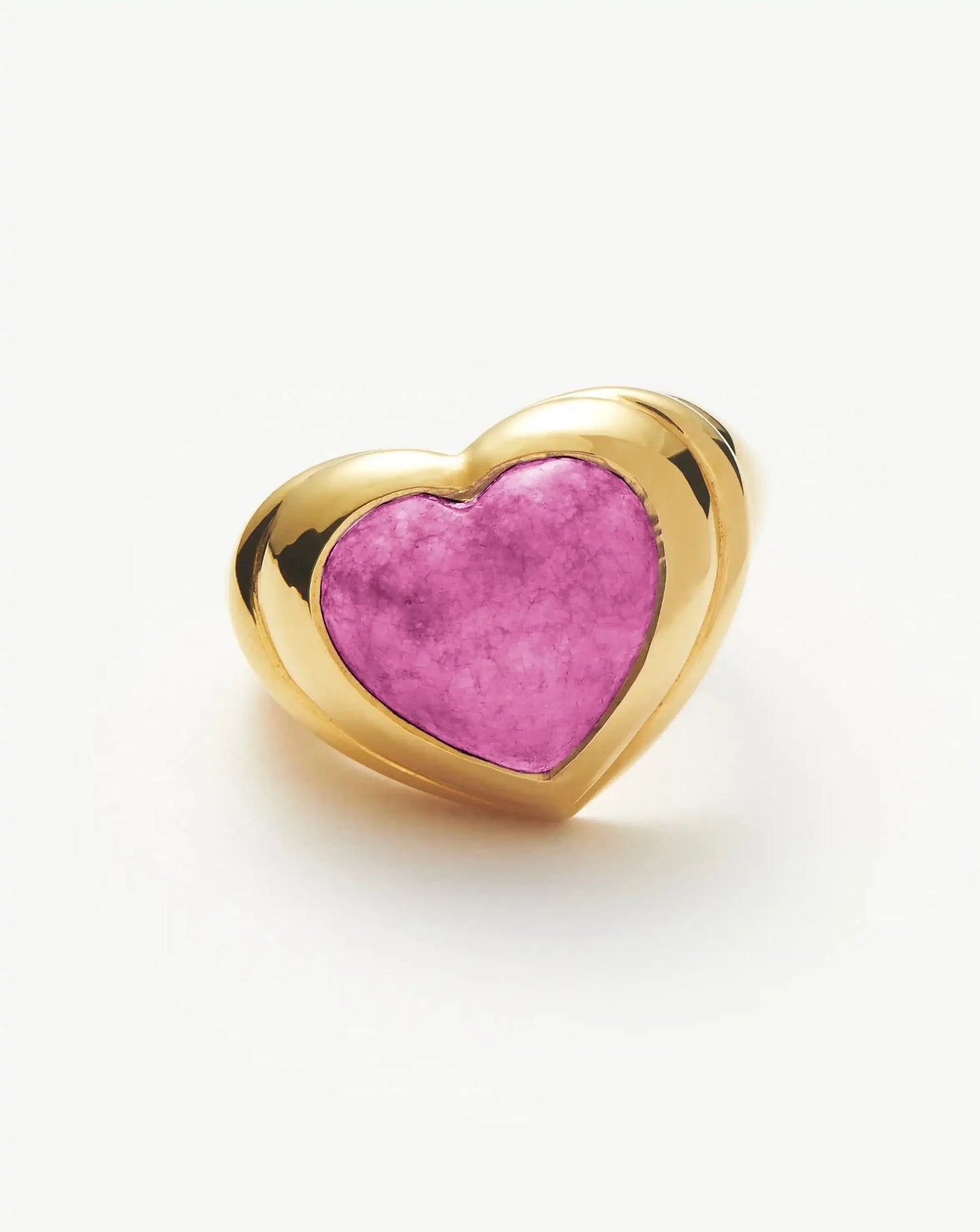 Jelly Heart Gemstone Ring | 18ct Gold Plated/Purple Quartz
