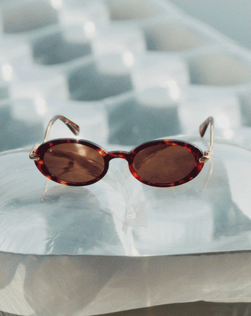 Jimmy Fairly Elvissa Oval Sunglasses | Gold Plated/Brown Tortoise