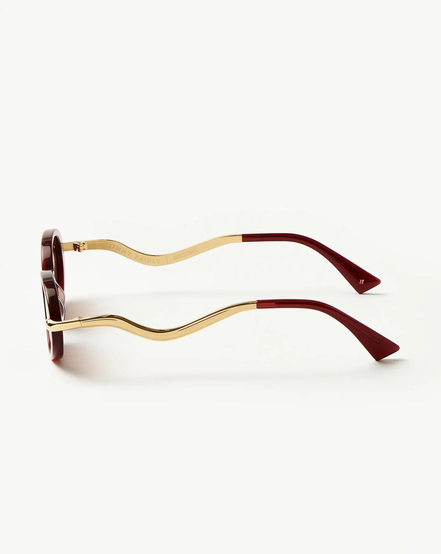 Jimmy Fairly Elvissa Oval Sunglasses | Gold Plated/Cherry