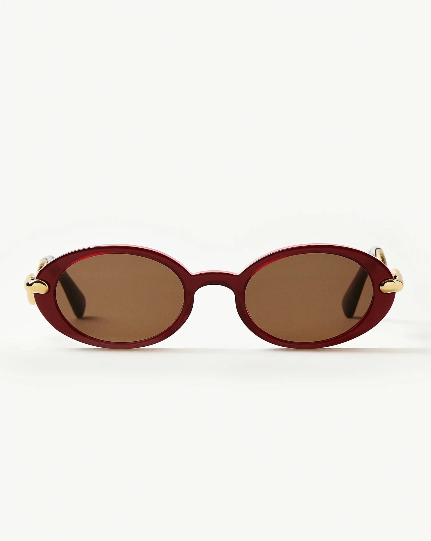 Jimmy Fairly Elvissa Oval Sunglasses | Gold Plated/Cherry