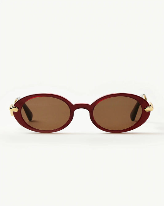 Jimmy Fairly Elvissa Oval Sunglasses | Gold Plated/Cherry
