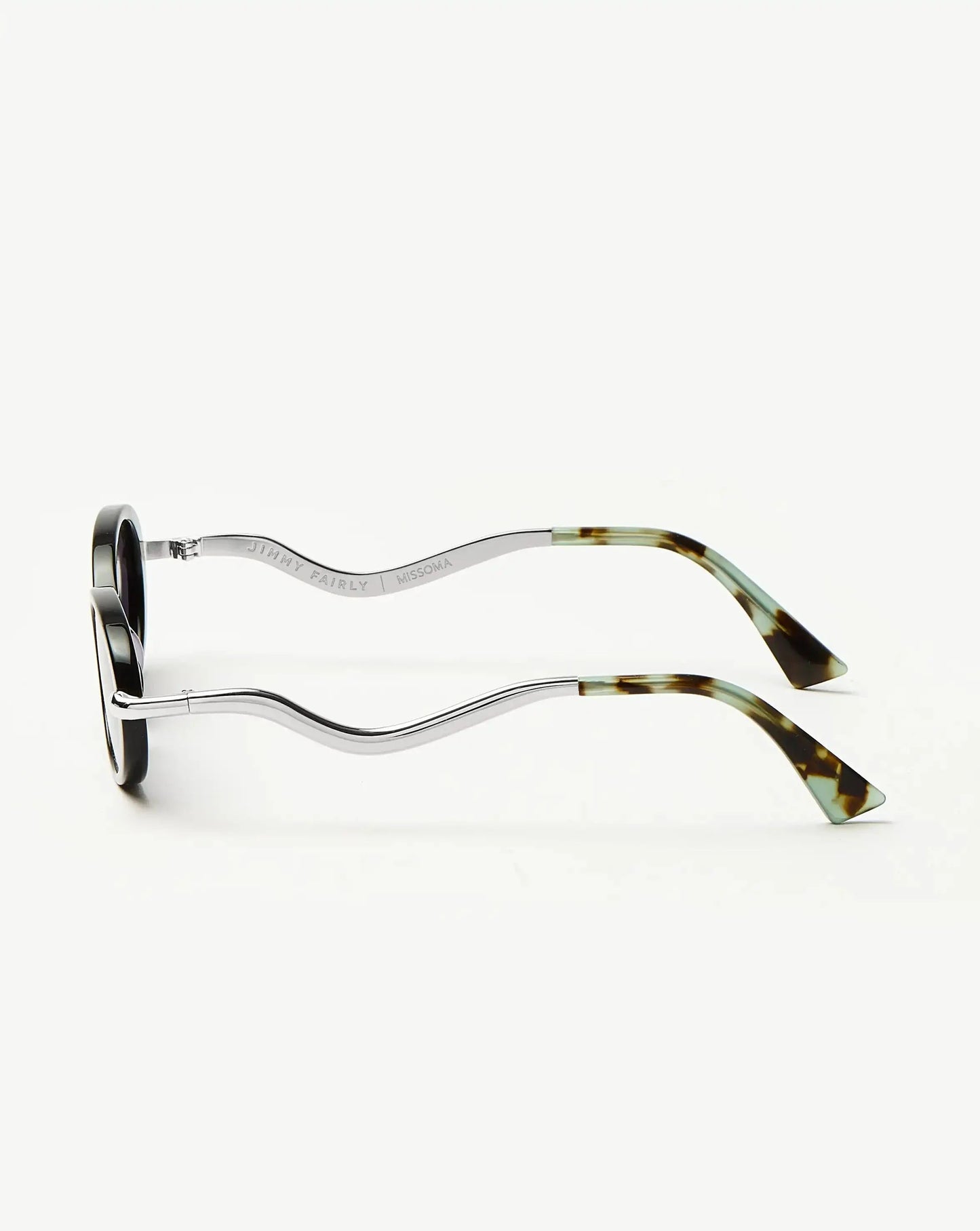 Jimmy Fairly Elvissa Oval Sunglasses | Silver Plated/Black